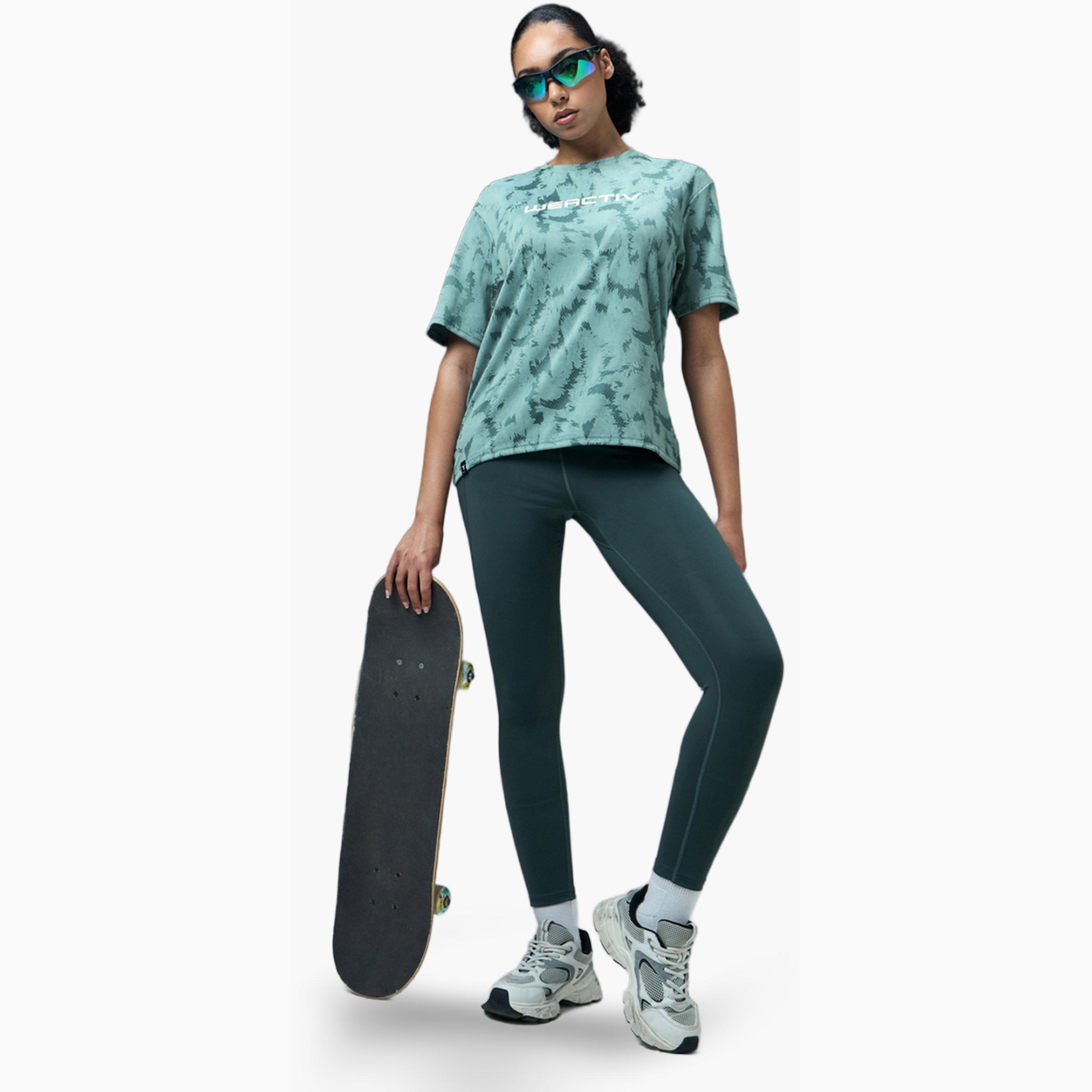 تيشيرت رياضي جاكار بقصة مربعة مع دابل كوول-sports-women-clothing-tshirtsandvests-image-3