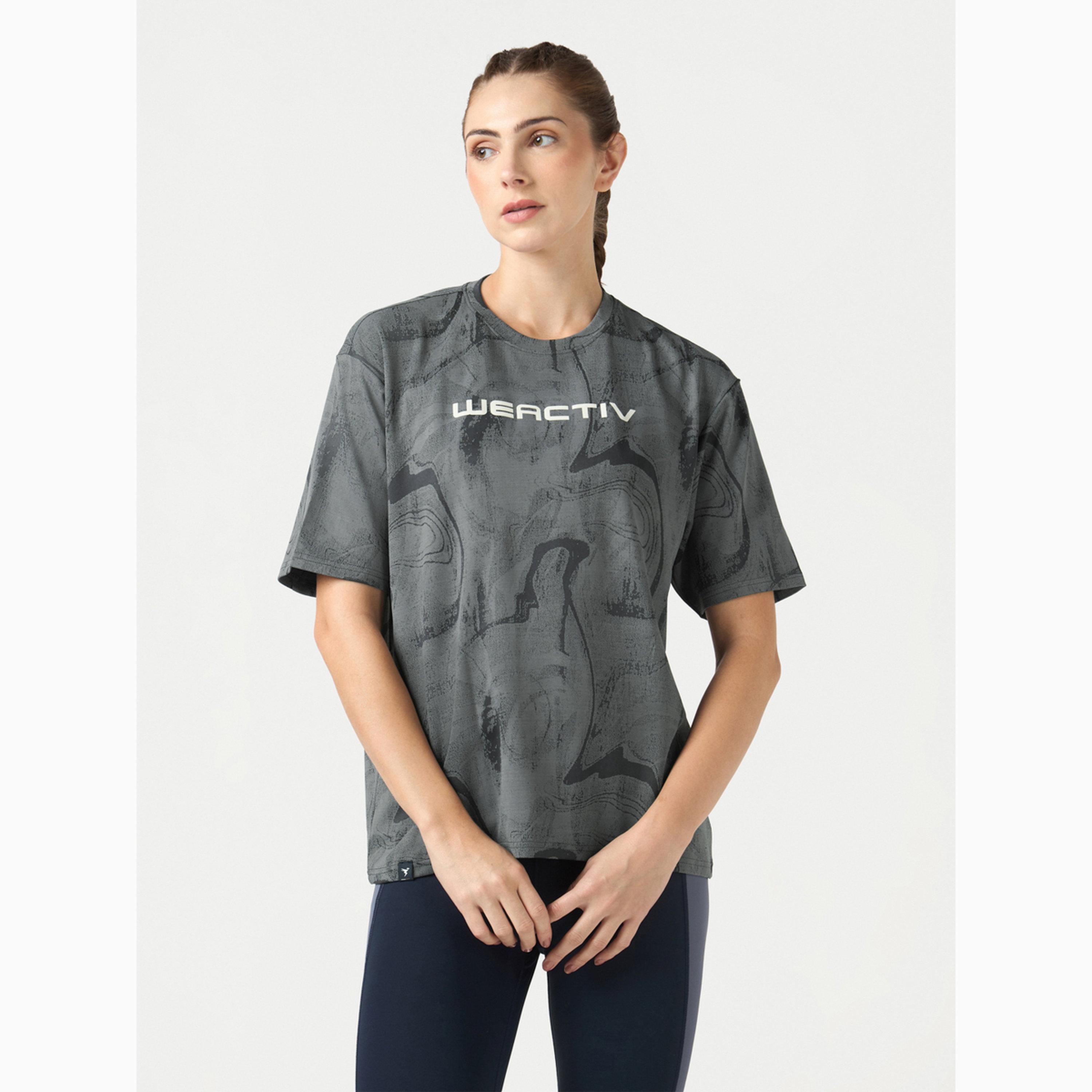 Technosport X Styli Jacquard Boxy Fit Sports T-Shirt with DOUBLE COOL-sports-women-clothing-tshirtsandvests-image-1