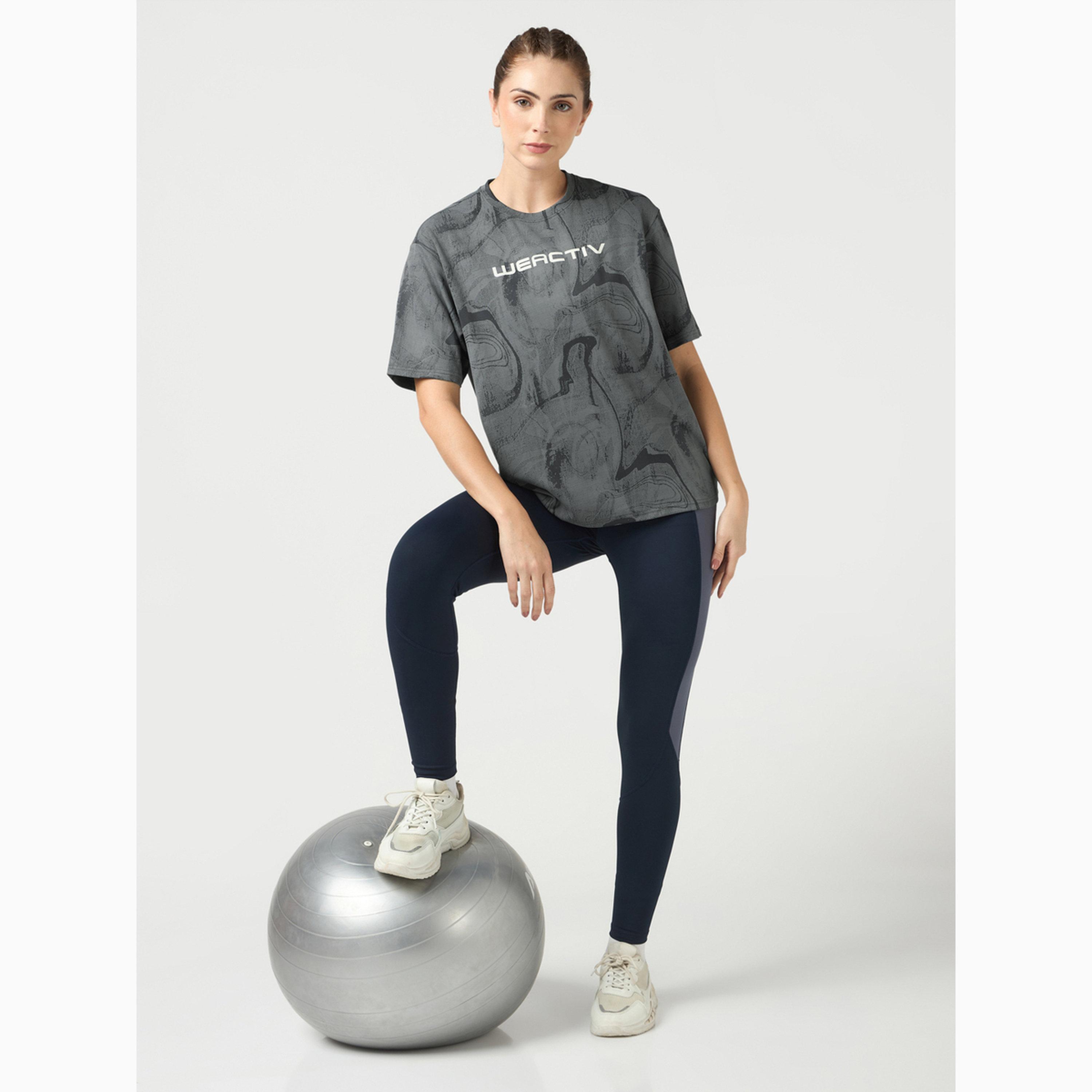 Technosport X Styli Jacquard Boxy Fit Sports T-Shirt with DOUBLE COOL-sports-women-clothing-tshirtsandvests-image-2