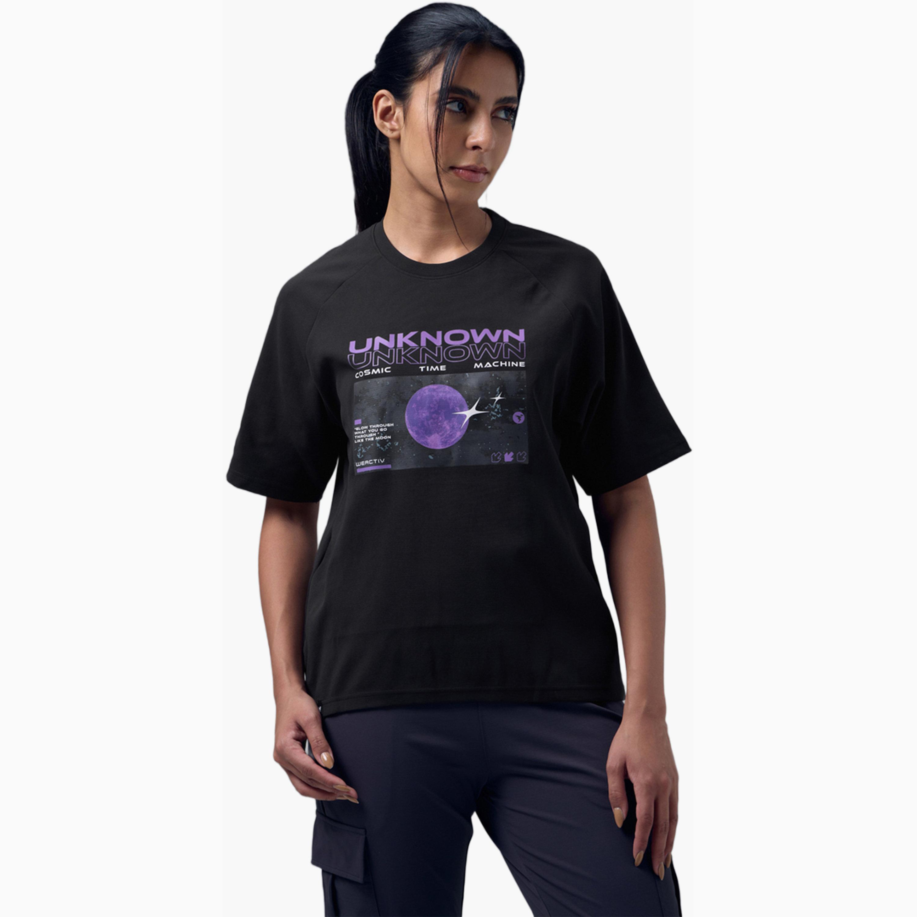 تيشيرت رياضي بياقة دائرية وقصة مريحة مع إيلاستو بلس-sports-women-clothing-tshirtsandvests-image-1