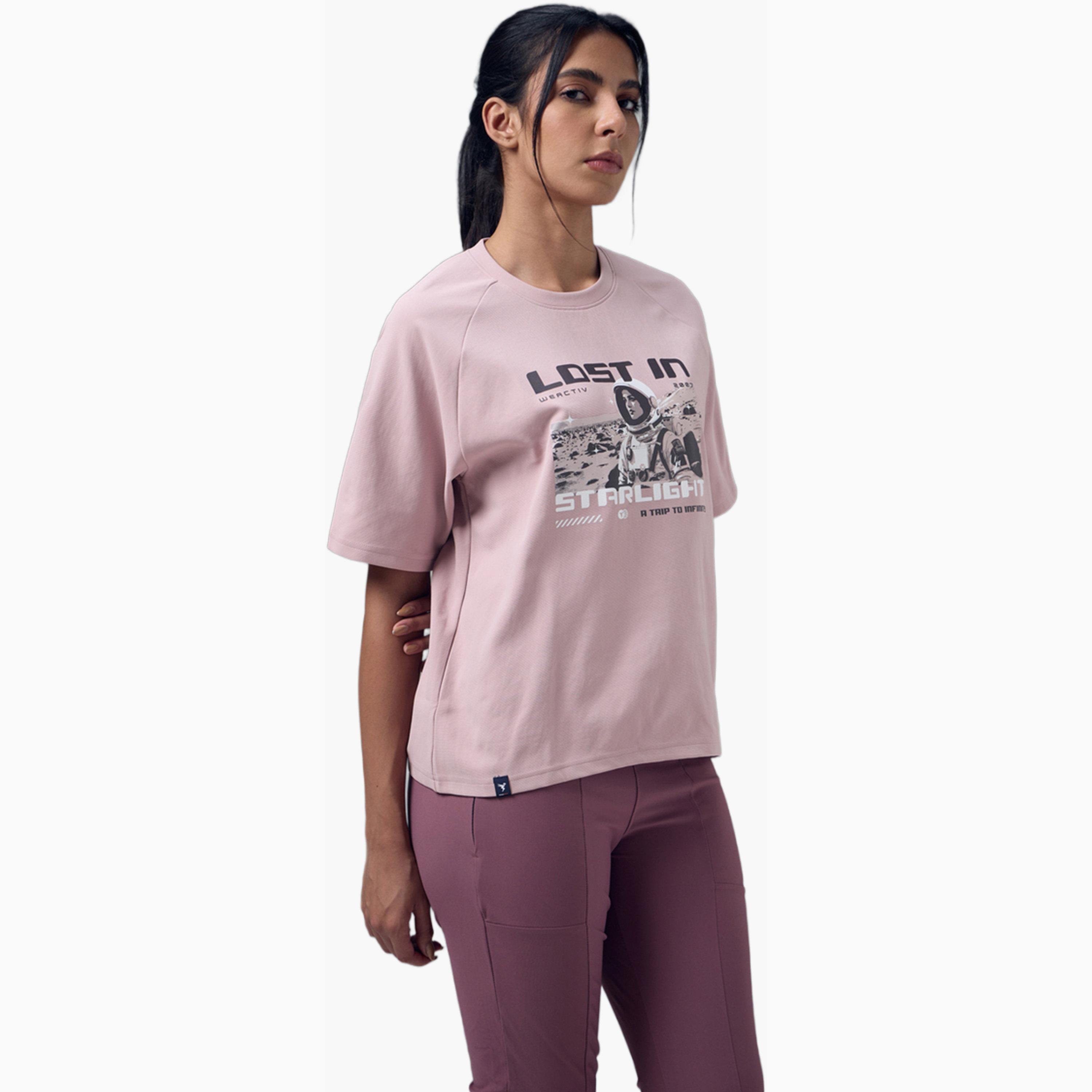 تيشيرت رياضي بياقة دائرية وقصة مريحة مع إيلاستو بلس-sports-women-clothing-tshirtsandvests-image-1