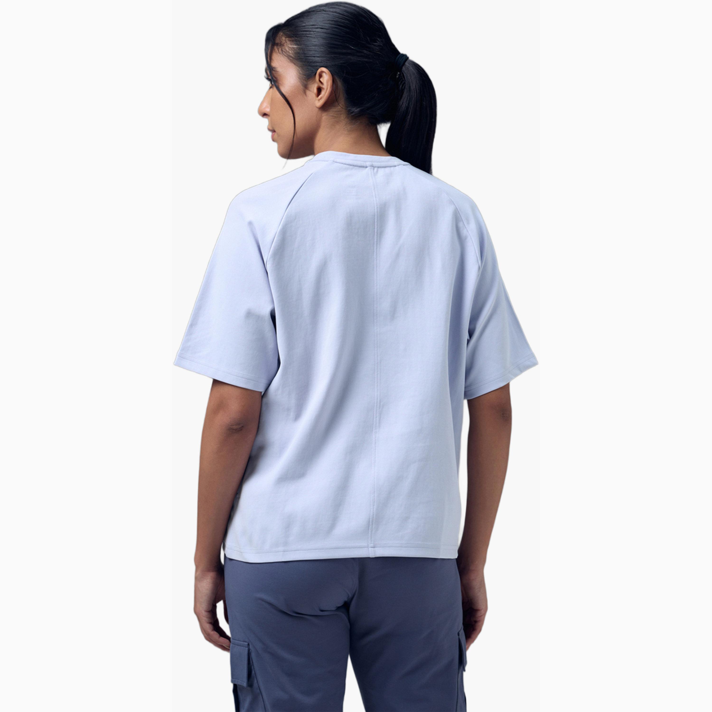 تيشيرت رياضي بياقة دائرية وقصة مريحة مع إيلاستو بلس-sports-women-clothing-tshirtsandvests-image-4