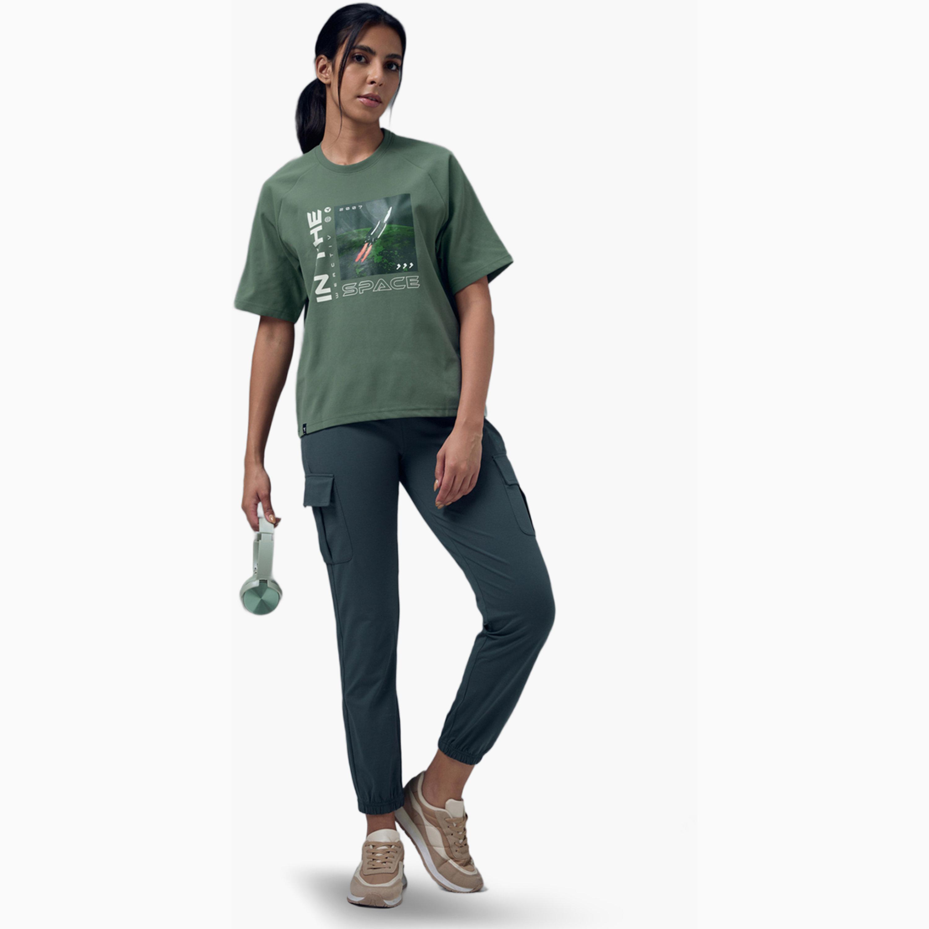 Technosport X Styli Relaxed Fit Round Neck Sports T-Shirt with ELASTO PLUS-women-clothing-tshirts-image-2