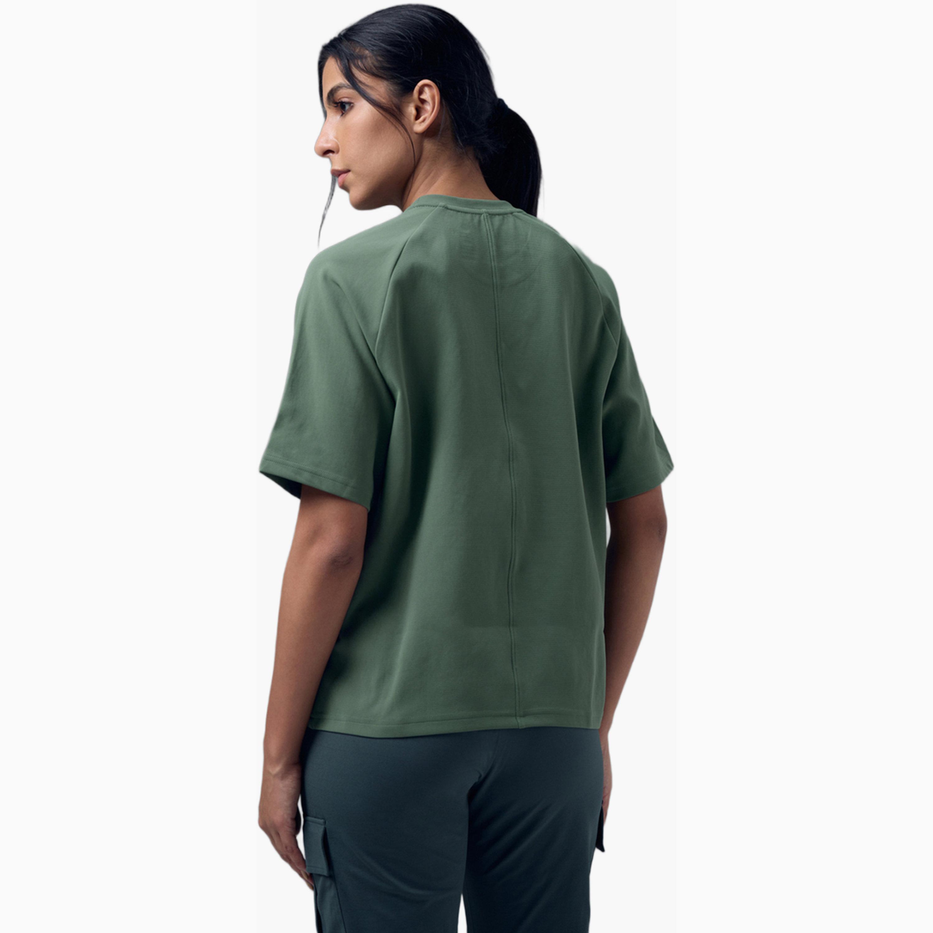 تيشيرت رياضي بياقة دائرية وقصة مريحة مع إيلاستو بلس-sports-women-clothing-tshirtsandvests-image-4