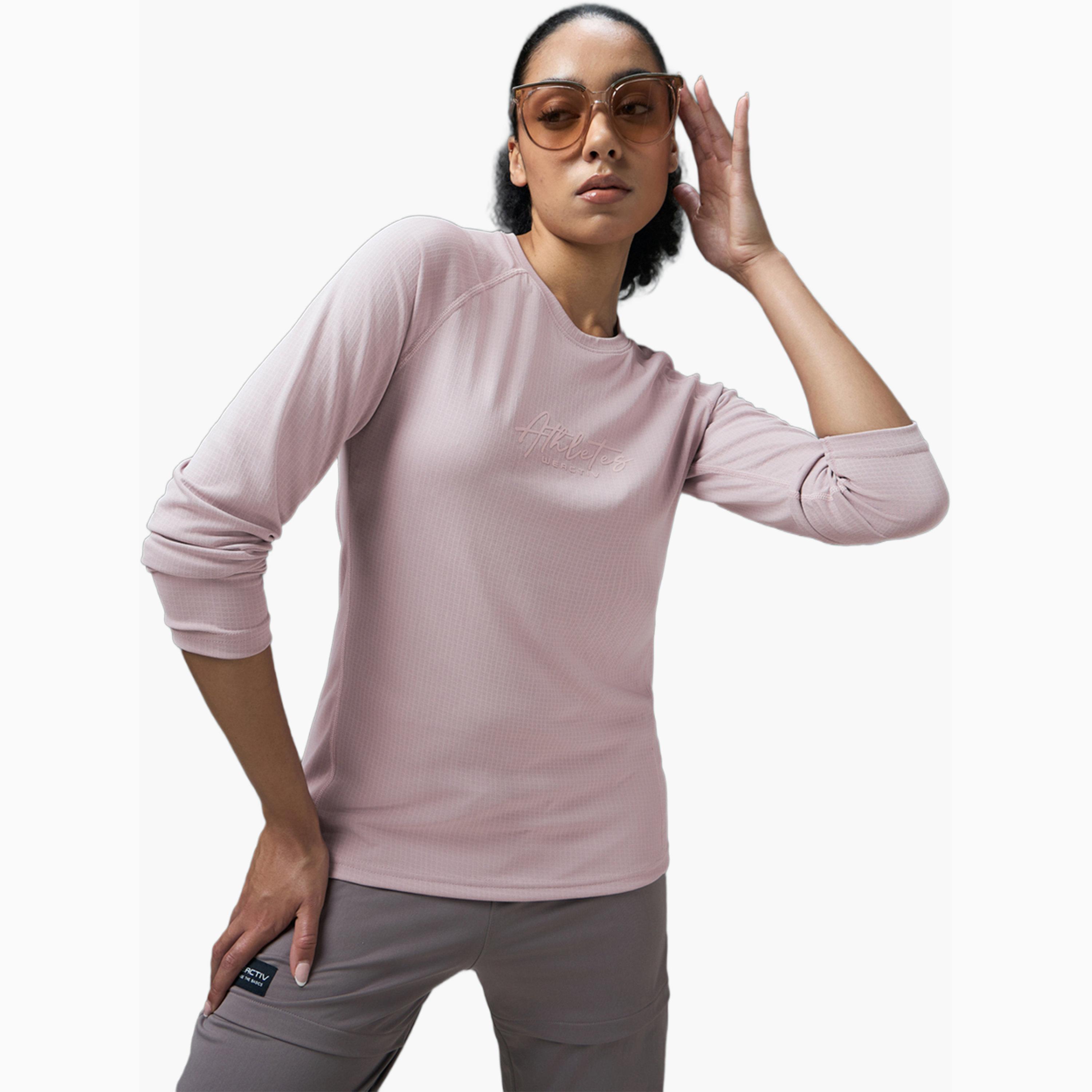 تيشيرت رياضي بياقة دائرية وقصة ضيقة بتقنية تكنو كوول بلس-sports-women-clothing-tshirtsandvests-image-3