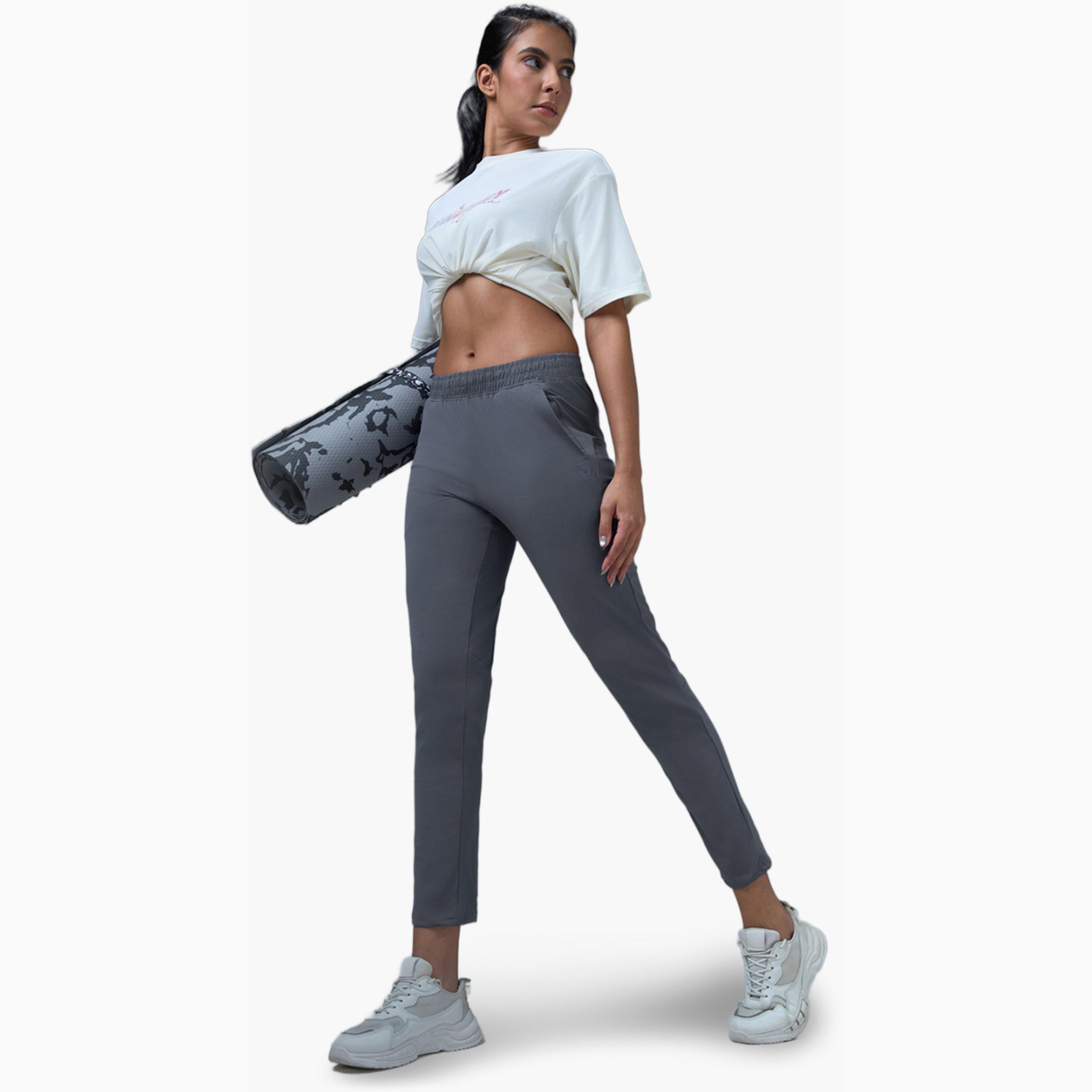 بنطال رياضي سادة بقصة مستقيمة-women-clothing-sportswearandactivewear-bottoms-joggersandtrackpants-image-2