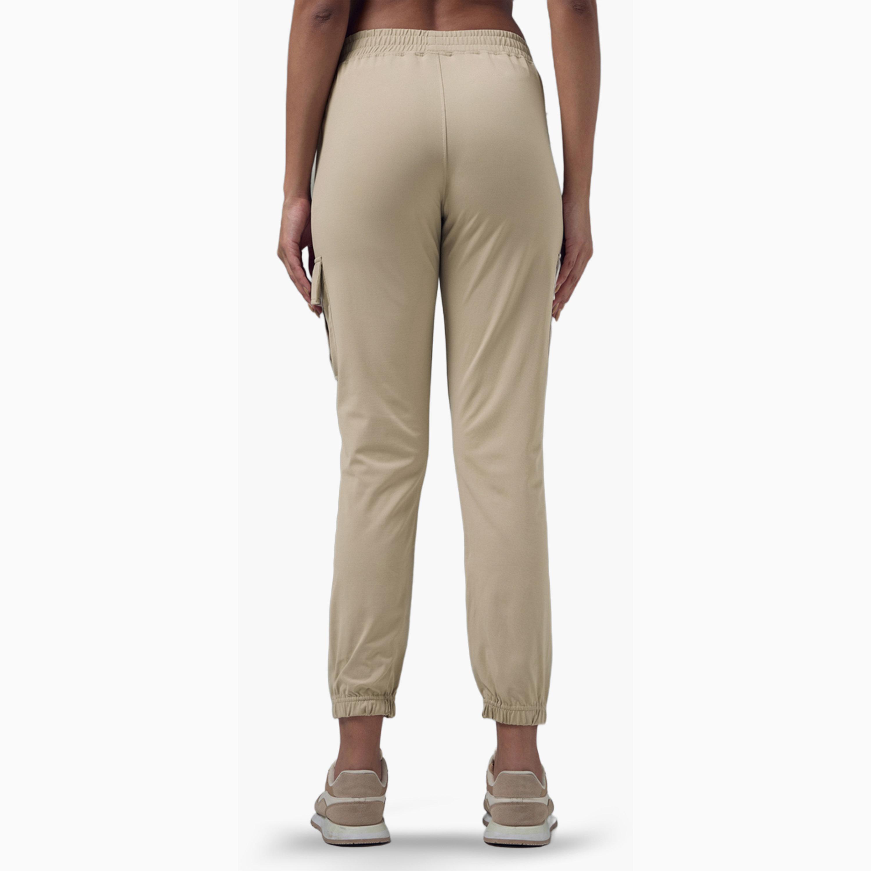 Technosport X Styli Slim Fit Solid Cargo Joggers with TECHNO GUARD-women-clothing-sportswearandactivewear-bottoms-joggersandtrackpants-image-6