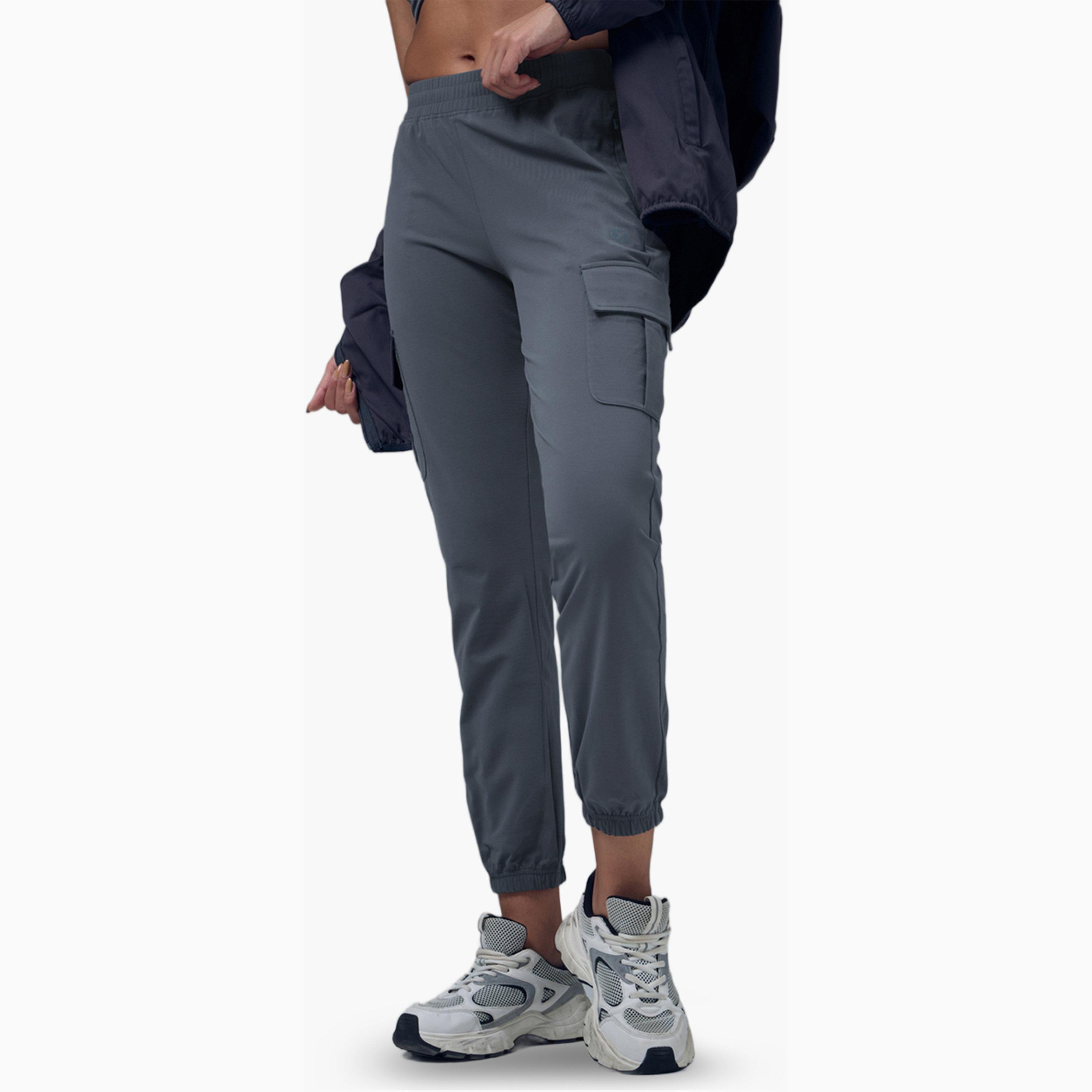 Technosport X Styli Slim Fit Solid Cargo Joggers with TECHNO GUARD-women-clothing-sportswearandactivewear-bottoms-joggersandtrackpants-image-3