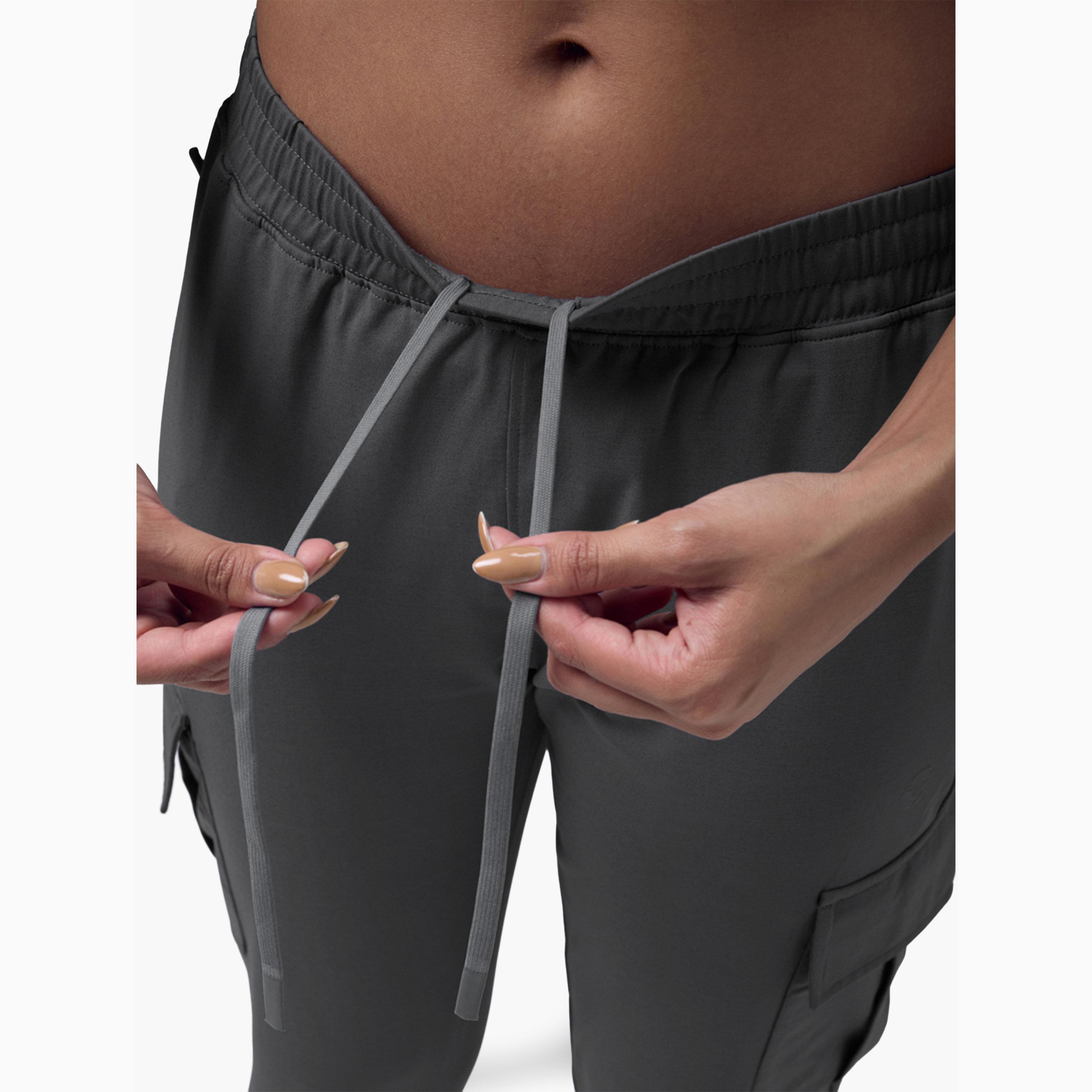 Technosport X Styli Slim Fit Solid Cargo Joggers with TECHNO GUARD-women-clothing-sportswearandactivewear-bottoms-joggersandtrackpants-image-3