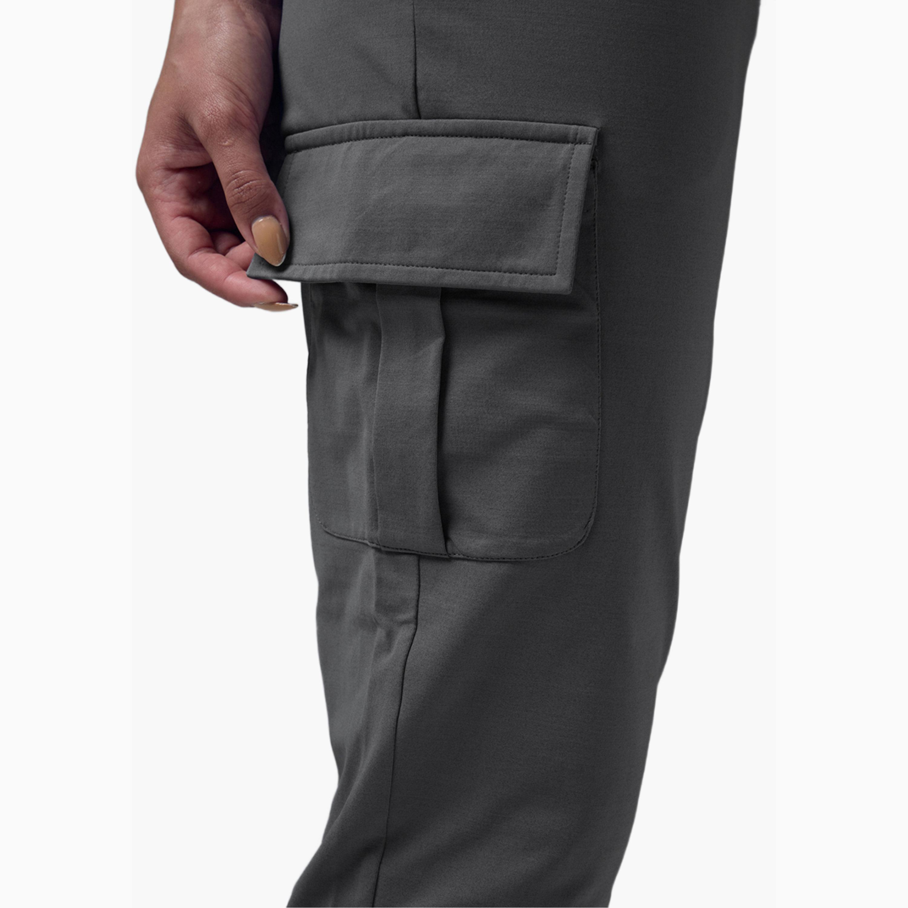 Technosport X Styli Slim Fit Solid Cargo Joggers with TECHNO GUARD-women-clothing-sportswearandactivewear-bottoms-joggersandtrackpants-image-6