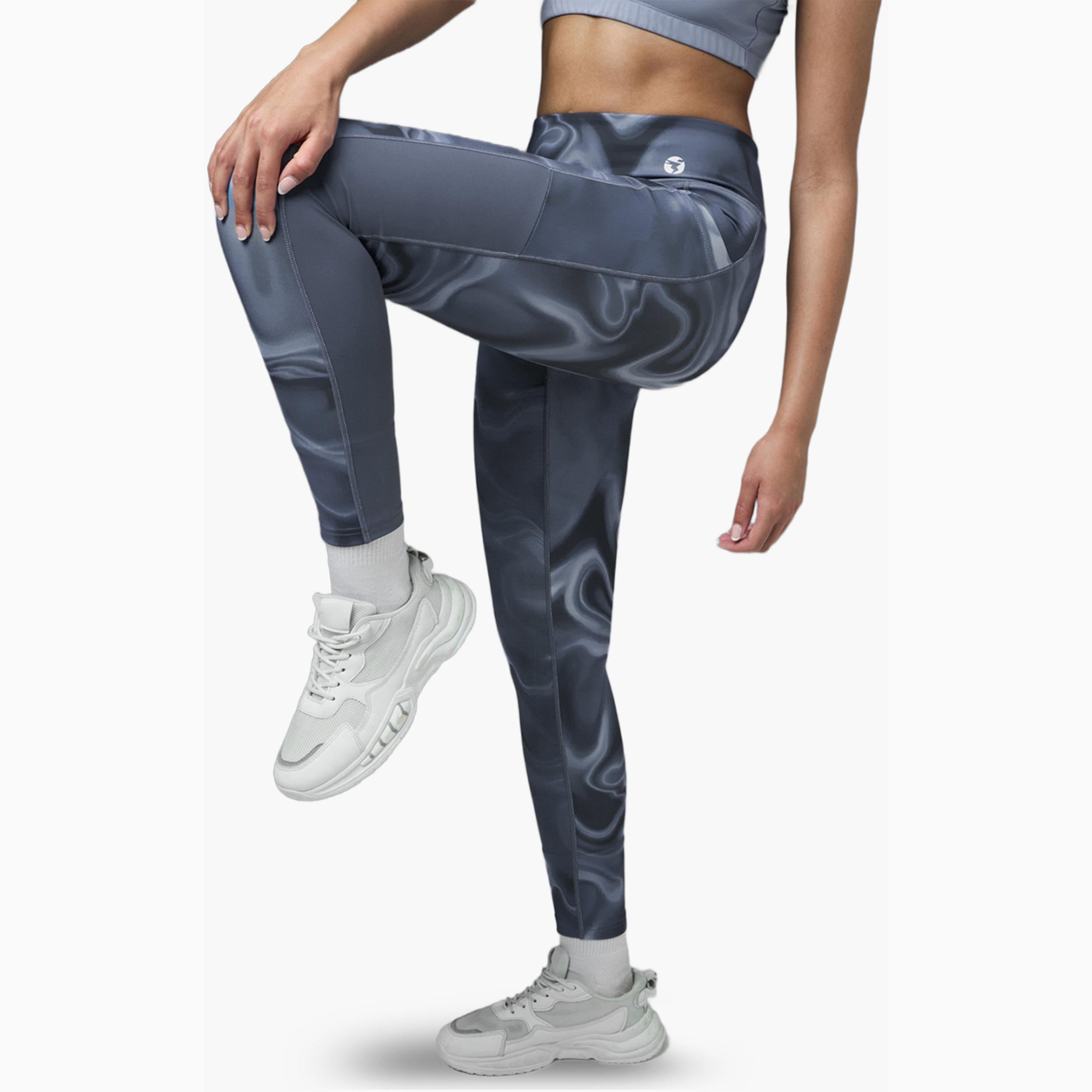 ليقنز بقصة ضيقة بطبعة ماربل مع إيلاستو بلس-women-clothing-sportswearandactivewear-bottoms-leggings-image-3