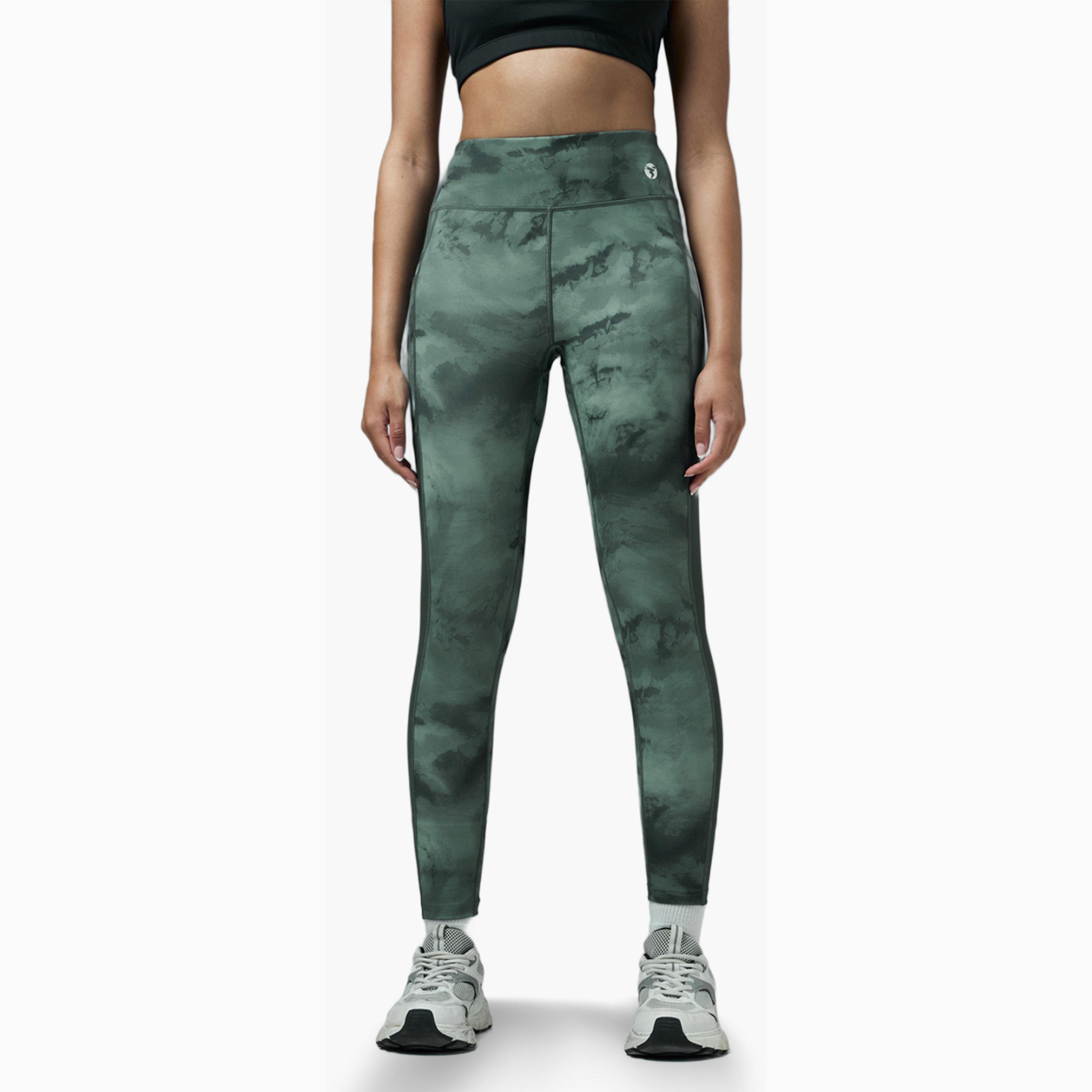Technosport X Styli Tie-Dye Print Slim Fit Tights with ELASTO PLUS-women-clothing-sportswearandactivewear-bottoms-leggings-image-1