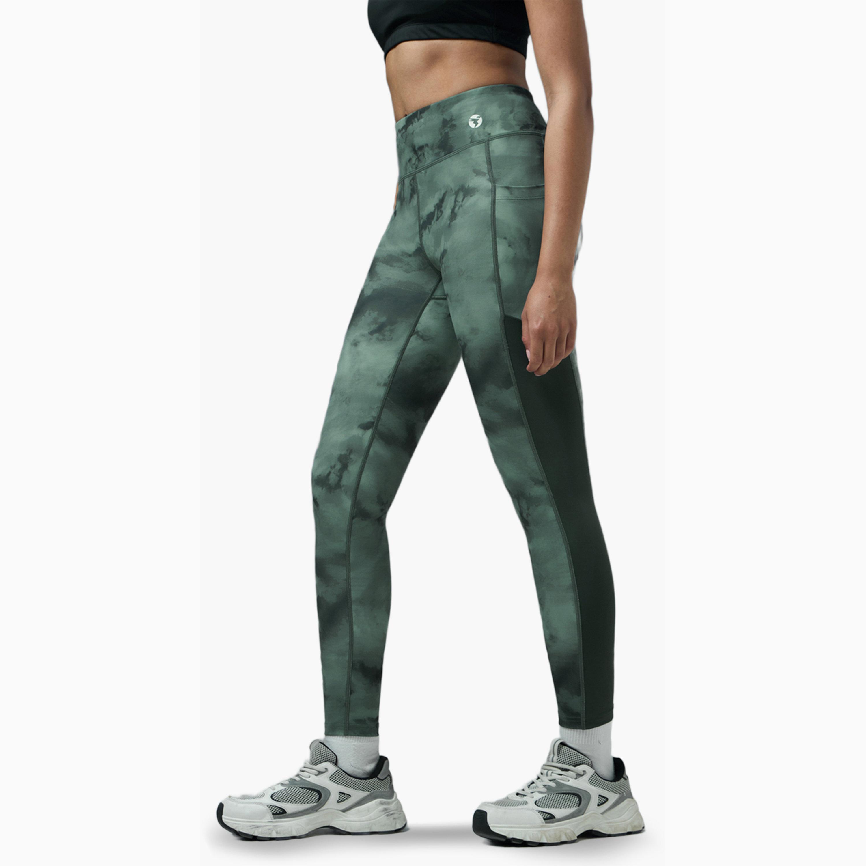 Technosport X Styli Tie-Dye Print Slim Fit Tights with ELASTO PLUS-women-clothing-sportswearandactivewear-bottoms-leggings-image-2
