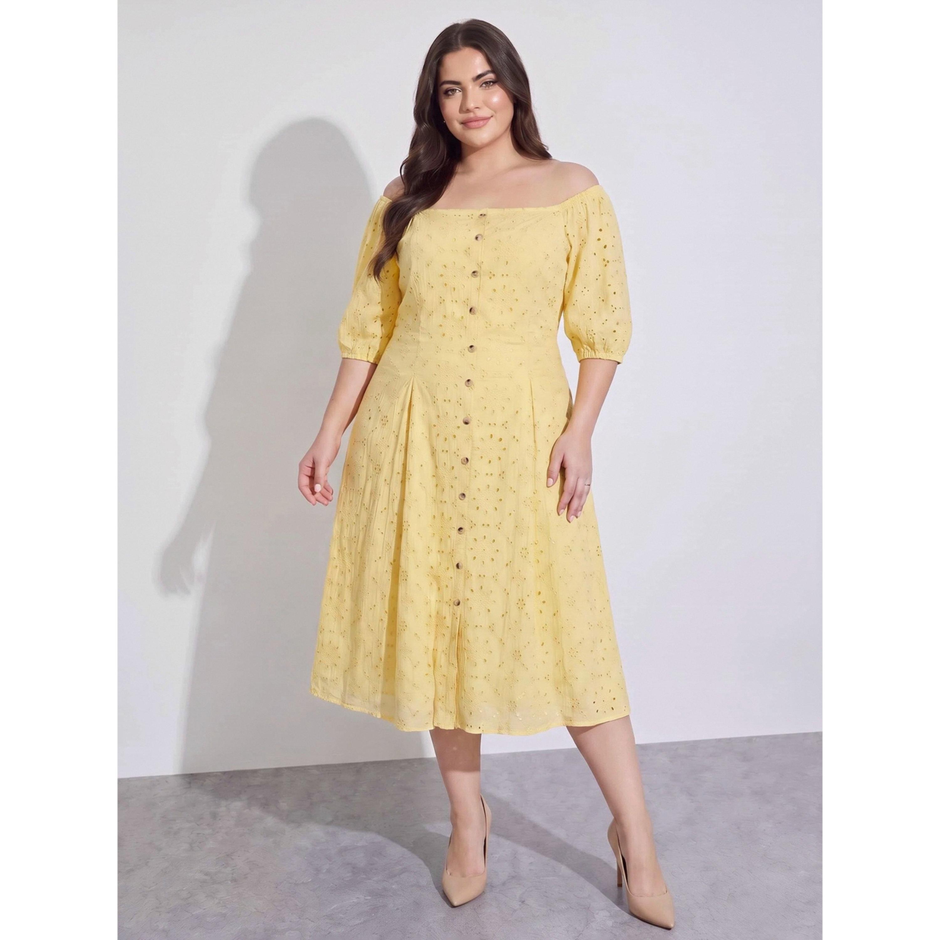 ستايلي - فستان ميدي مفتوح من الأمام تصميم A-women-clothing-dresses-image-1