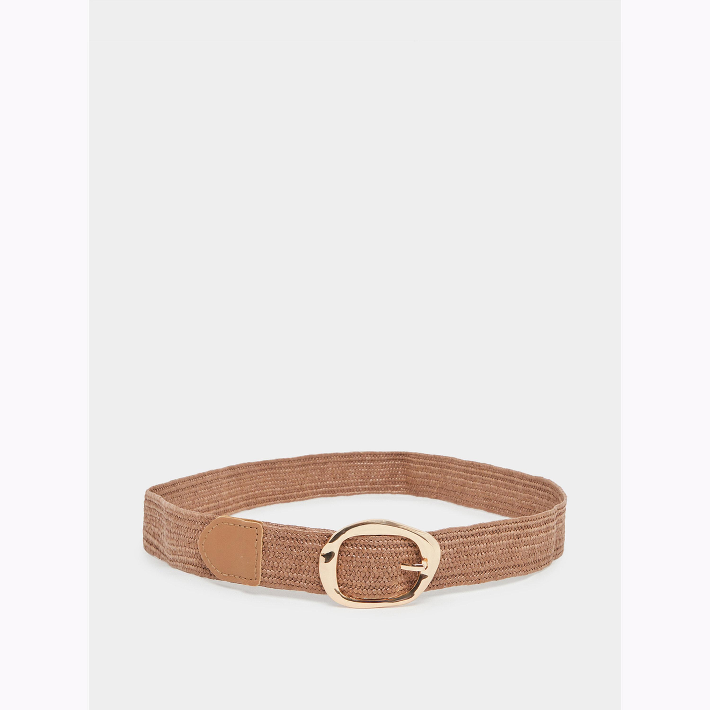 Styli Woven Raffia Belt with Gold Buckle-women-clothingaccessories-belts-image-2