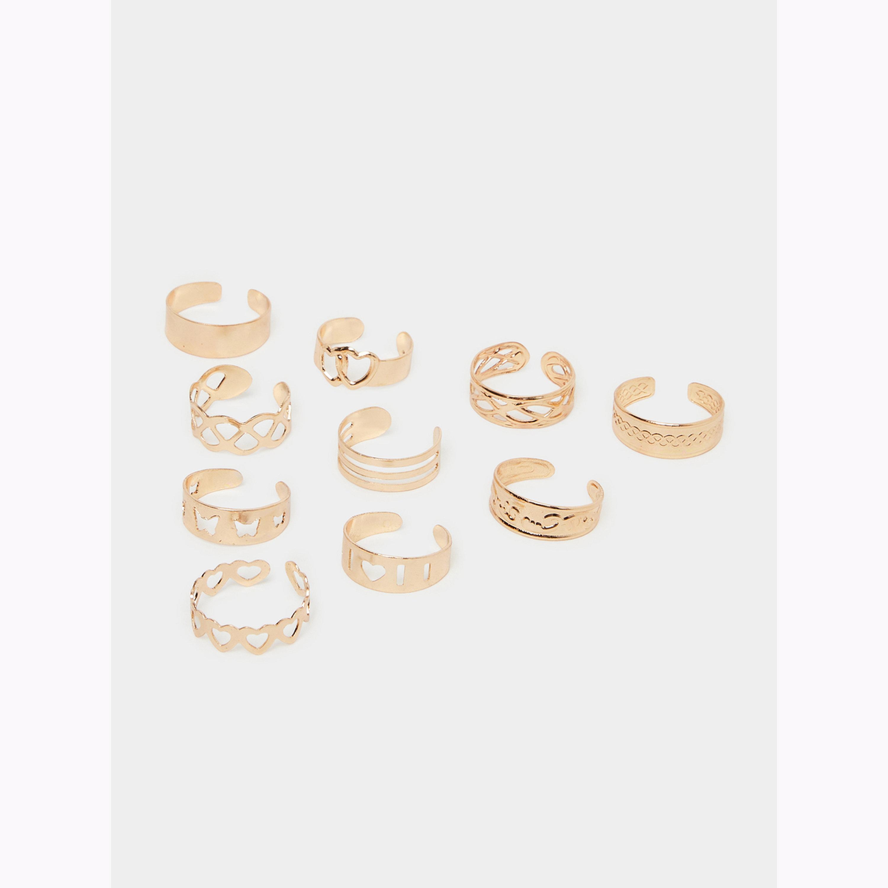 عبوة من 10 خواتم متنوعة-women-watchesandjewellery-jewellery-rings-image-1