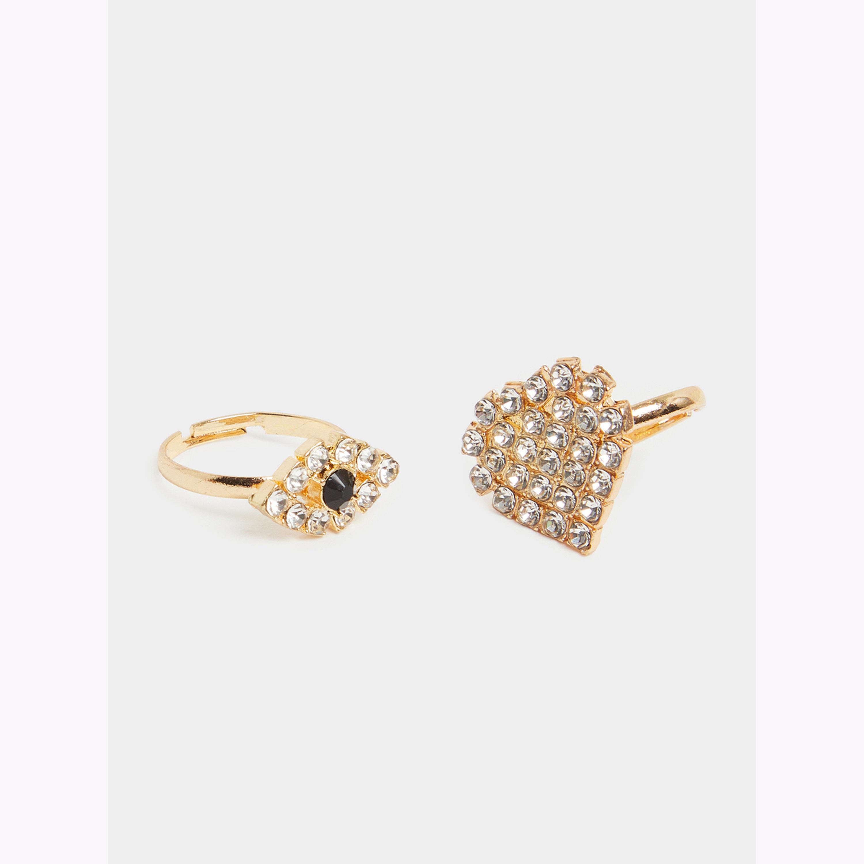 Styli Pack of 4 - Gold Embellished Rings-women-watchesandjewellery-jewellery-rings-image-3