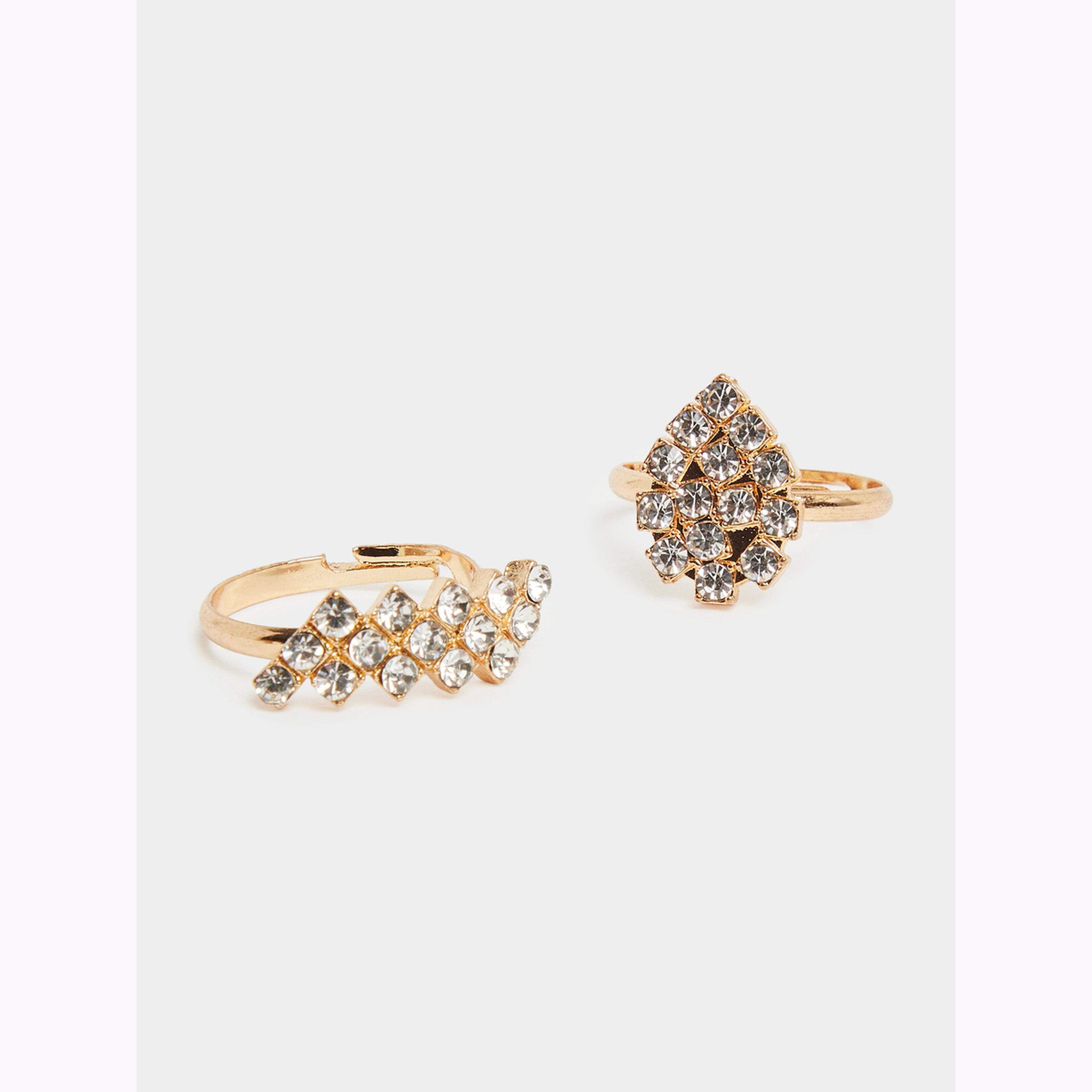 Styli Pack of 4 - Gold Embellished Rings-women-watchesandjewellery-jewellery-rings-image-4