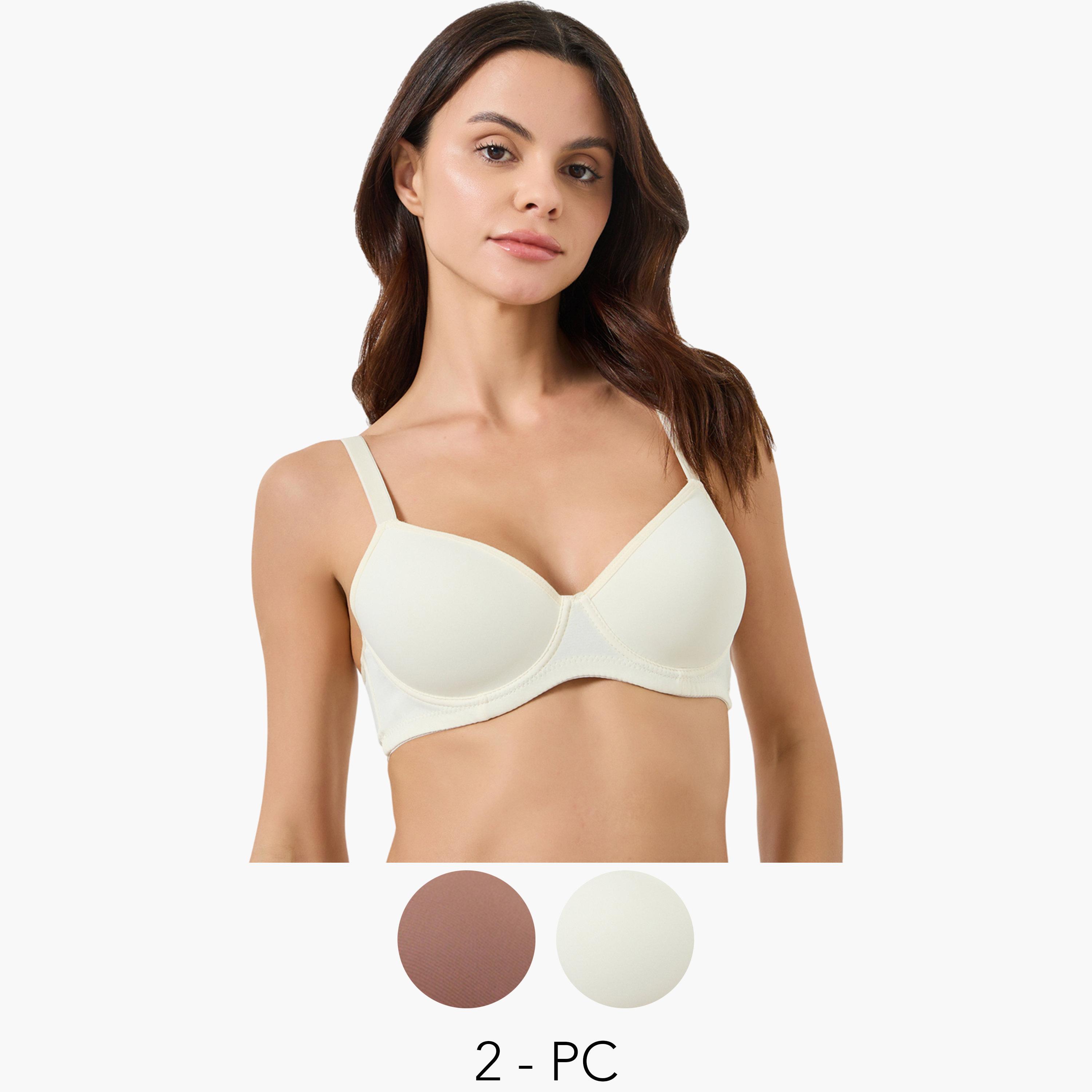 Styli Pack of 2 - Padded Balconette Bra-women-clothing-lingerie-bras-image-1