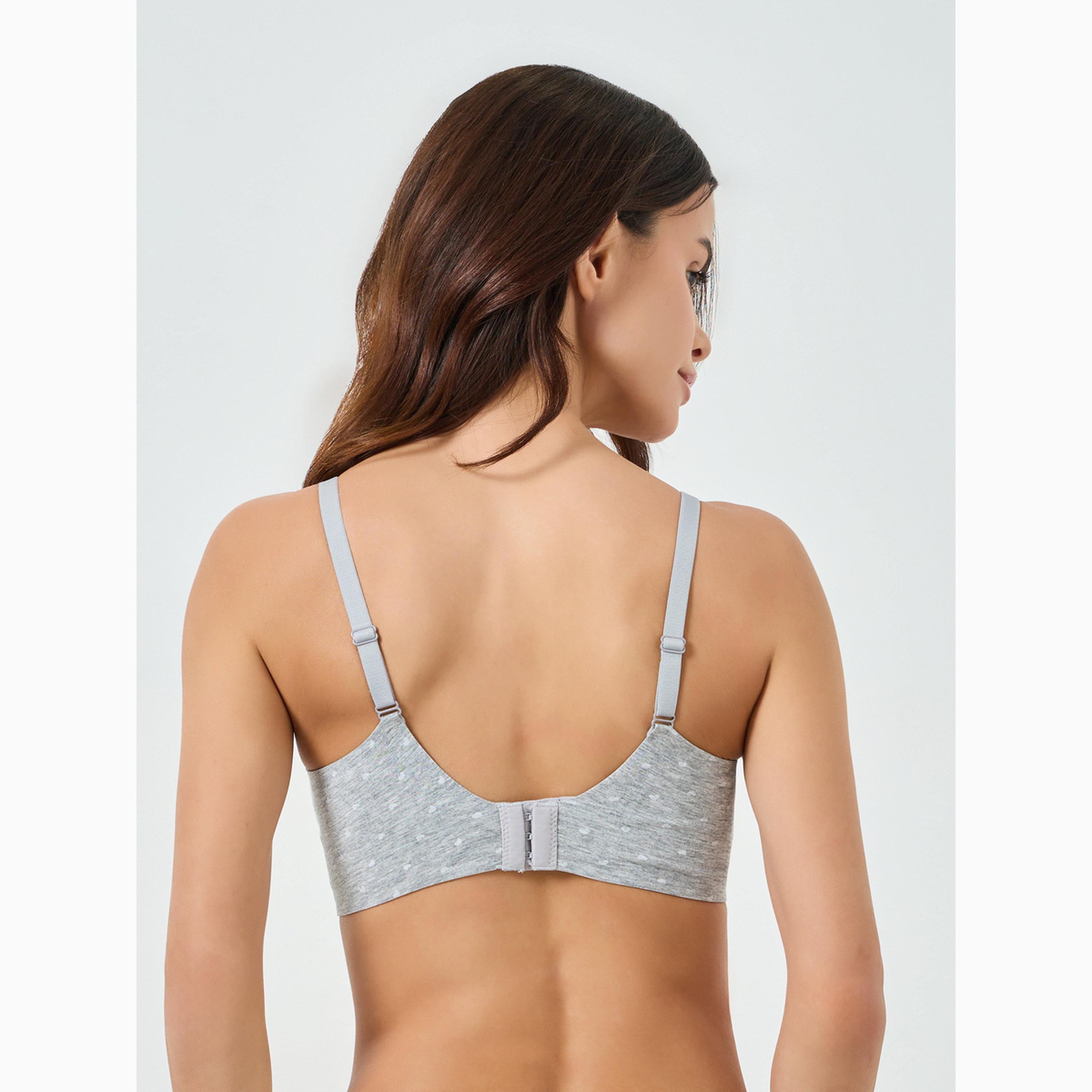 Styli Pack fo 2 - Printed Padded Non-Wired Lace Detail T-Shirt Bra-women-clothing-lingerie-bras-image-6