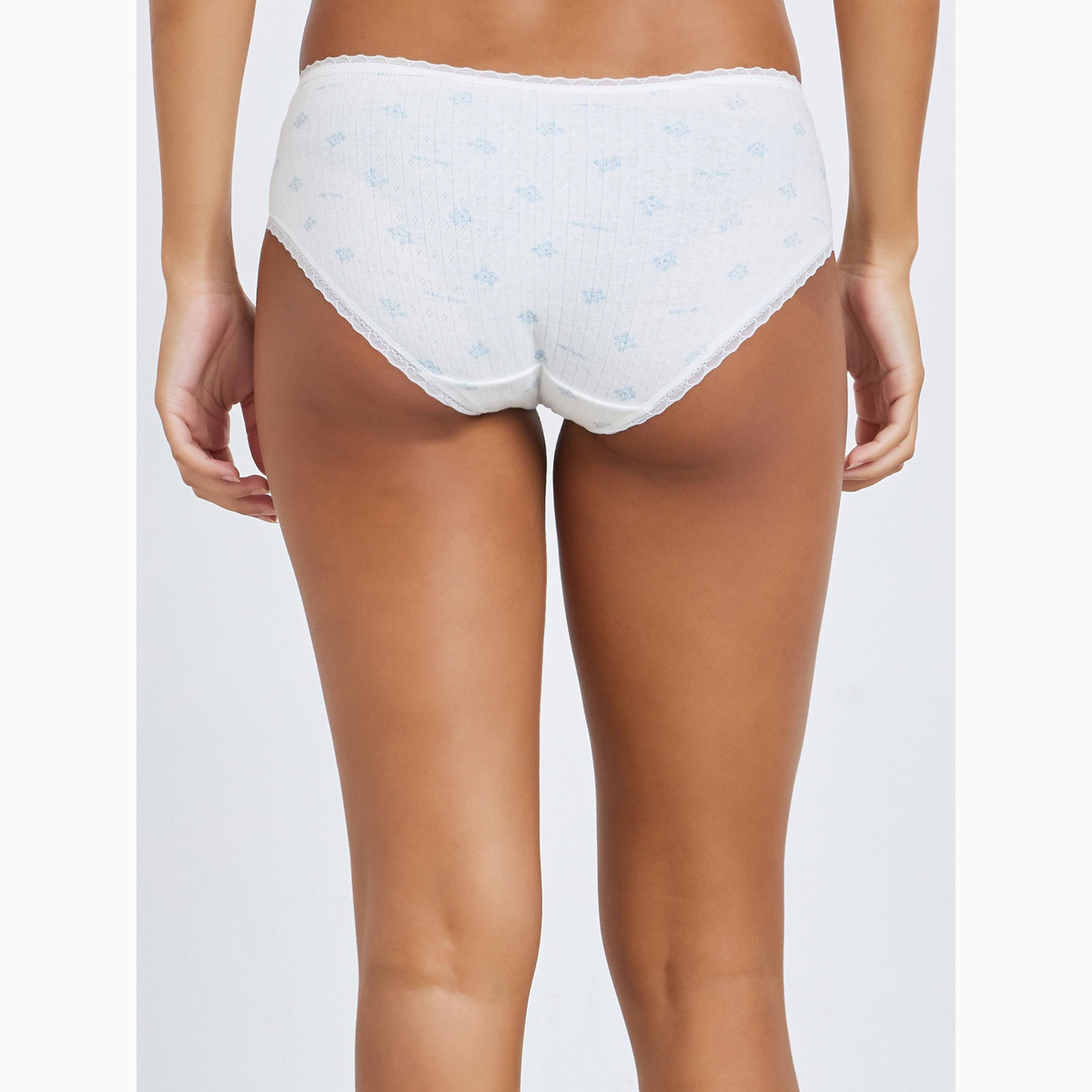 حزمة من 5 كلسون هيبستر مطبع وتفاصيل دانتيل وفيونكة-women-clothing-lingerie-panties-image-5