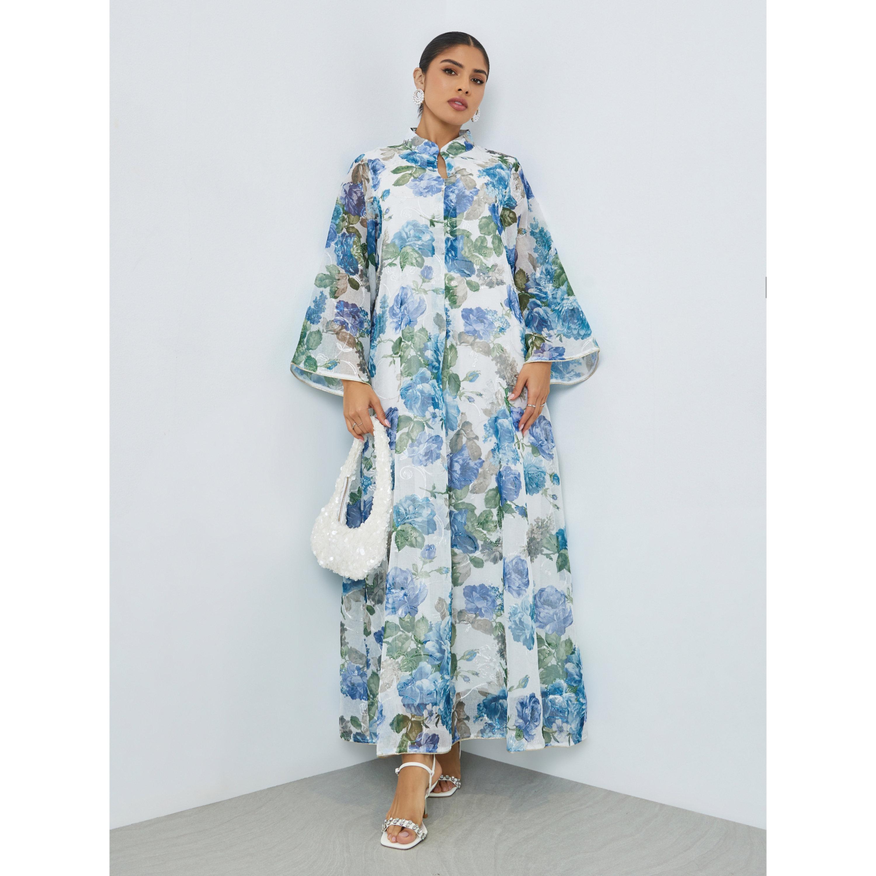 جلابية بياقة واقفة وطبعة أزهار-women-arabicclothing-jalabiyas-image-1