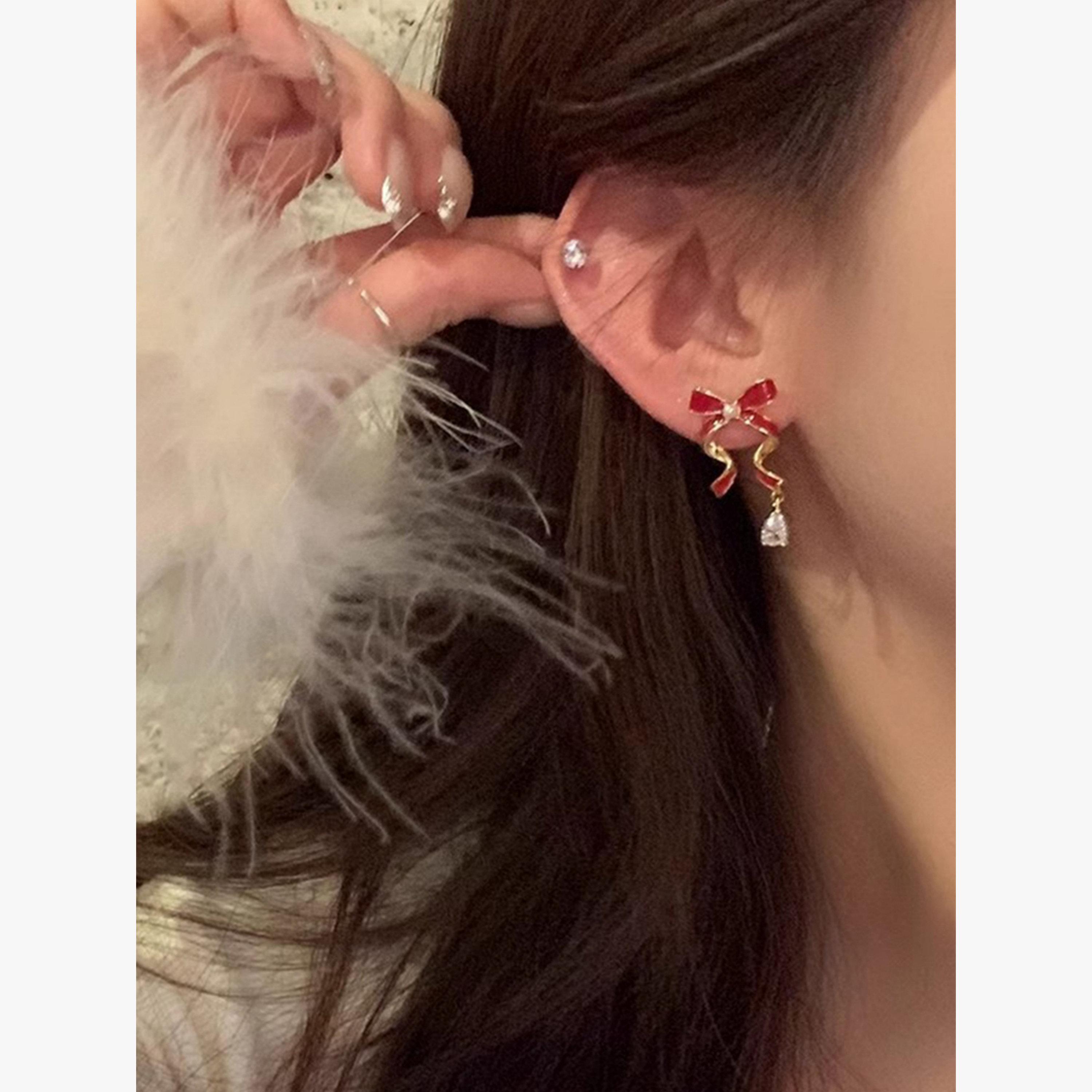Take Two Water Drop Bow Earrings-women-watchesandjewellery-jewellery-earrings-image-2