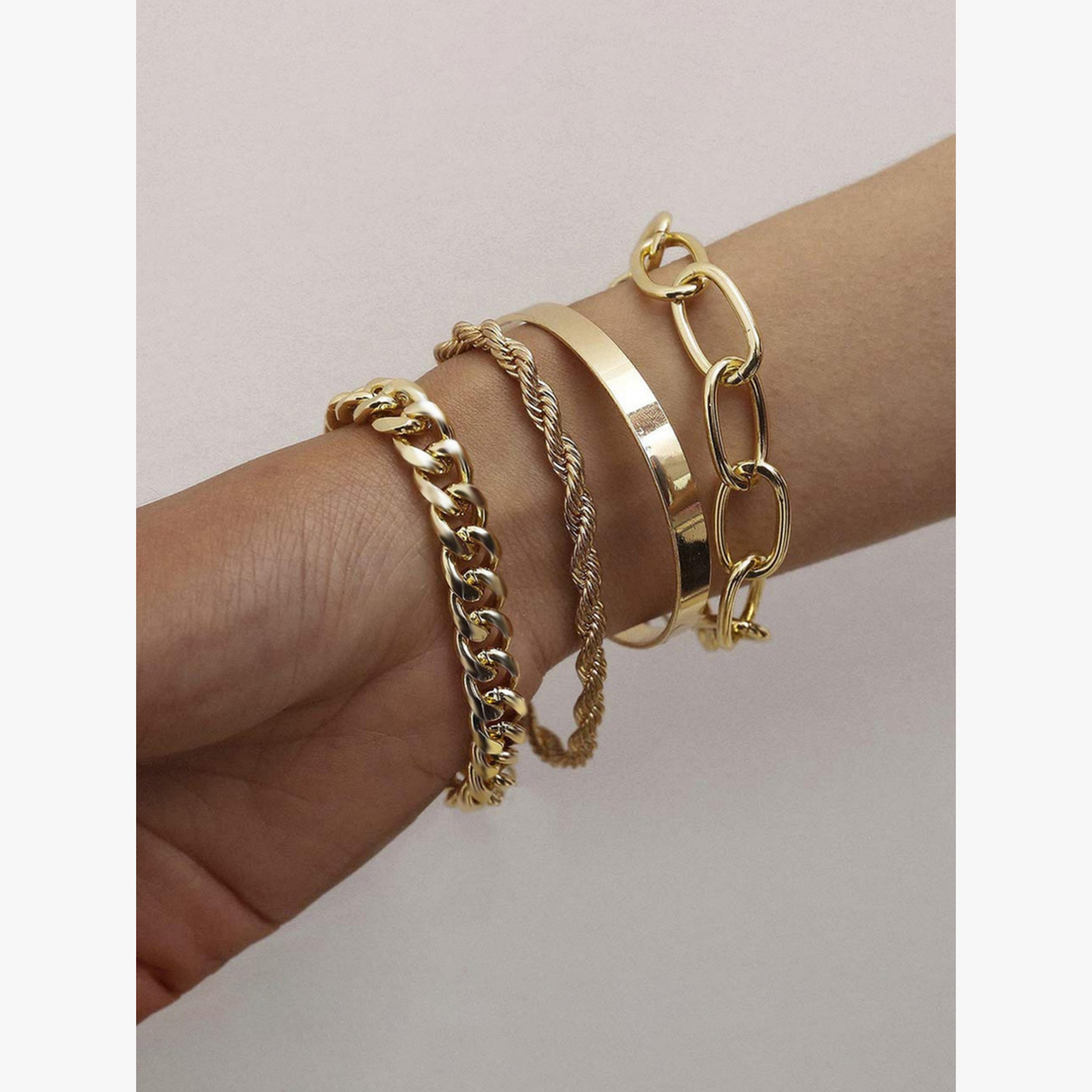 Take Two Set of 4 - Assorted Chain Bracelet-women-watchesandjewellery-jewellery-banglesandbracelets-image-2