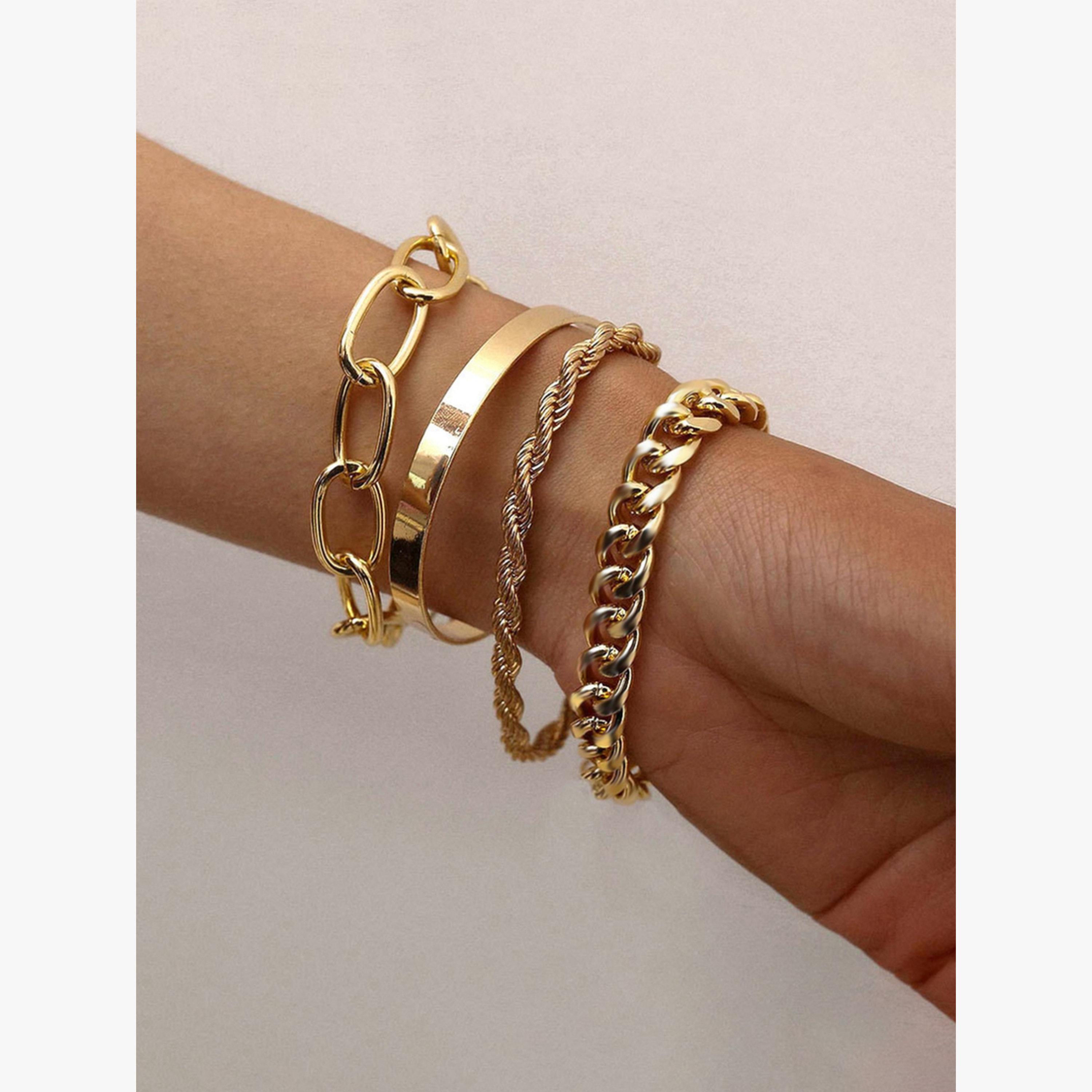 Take Two Set of 4 - Assorted Chain Bracelet-women-watchesandjewellery-jewellery-banglesandbracelets-image-3
