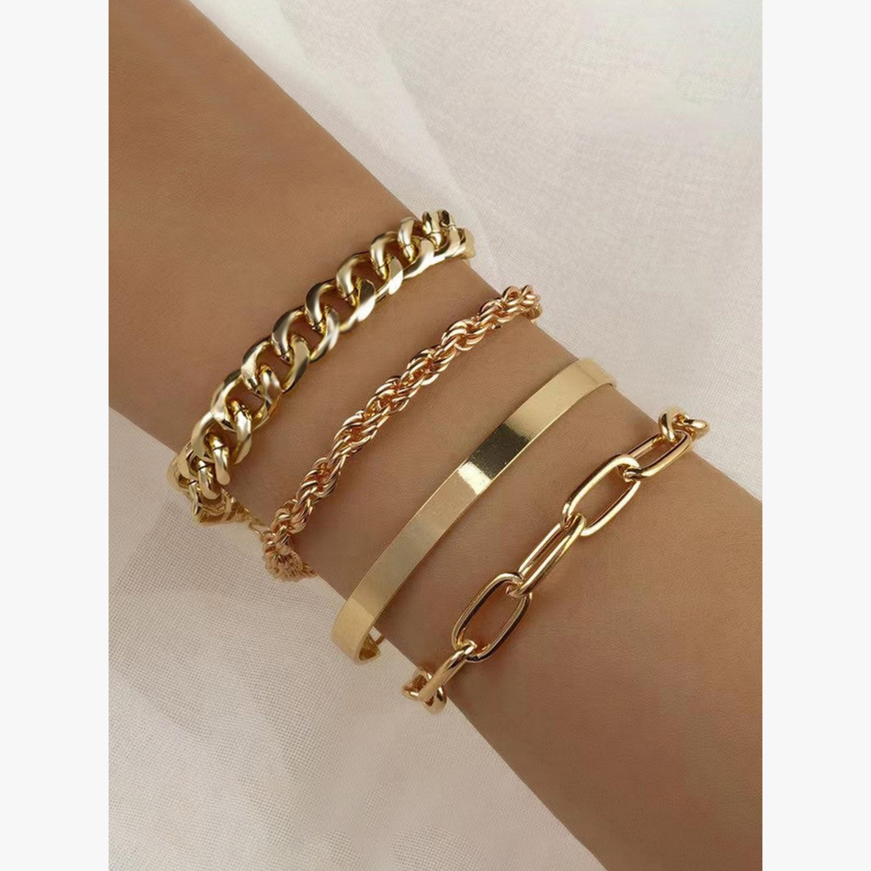Take Two Set of 4 - Assorted Chain Bracelet-women-watchesandjewellery-jewellery-banglesandbracelets-image-5