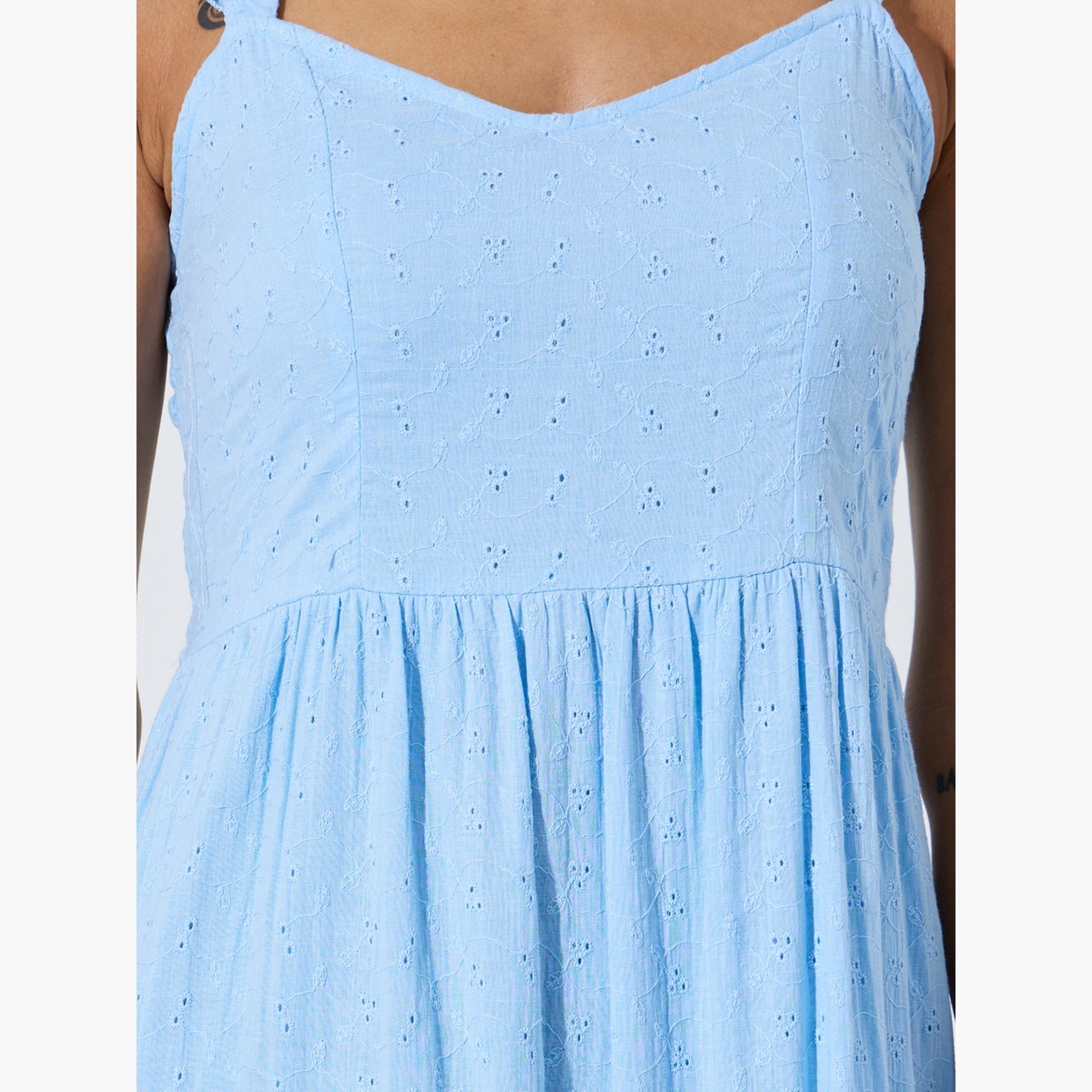 Styli Blue Ruffle Strap Schiffli Tiered Maxi Dress-women-clothing-dresses-image-5