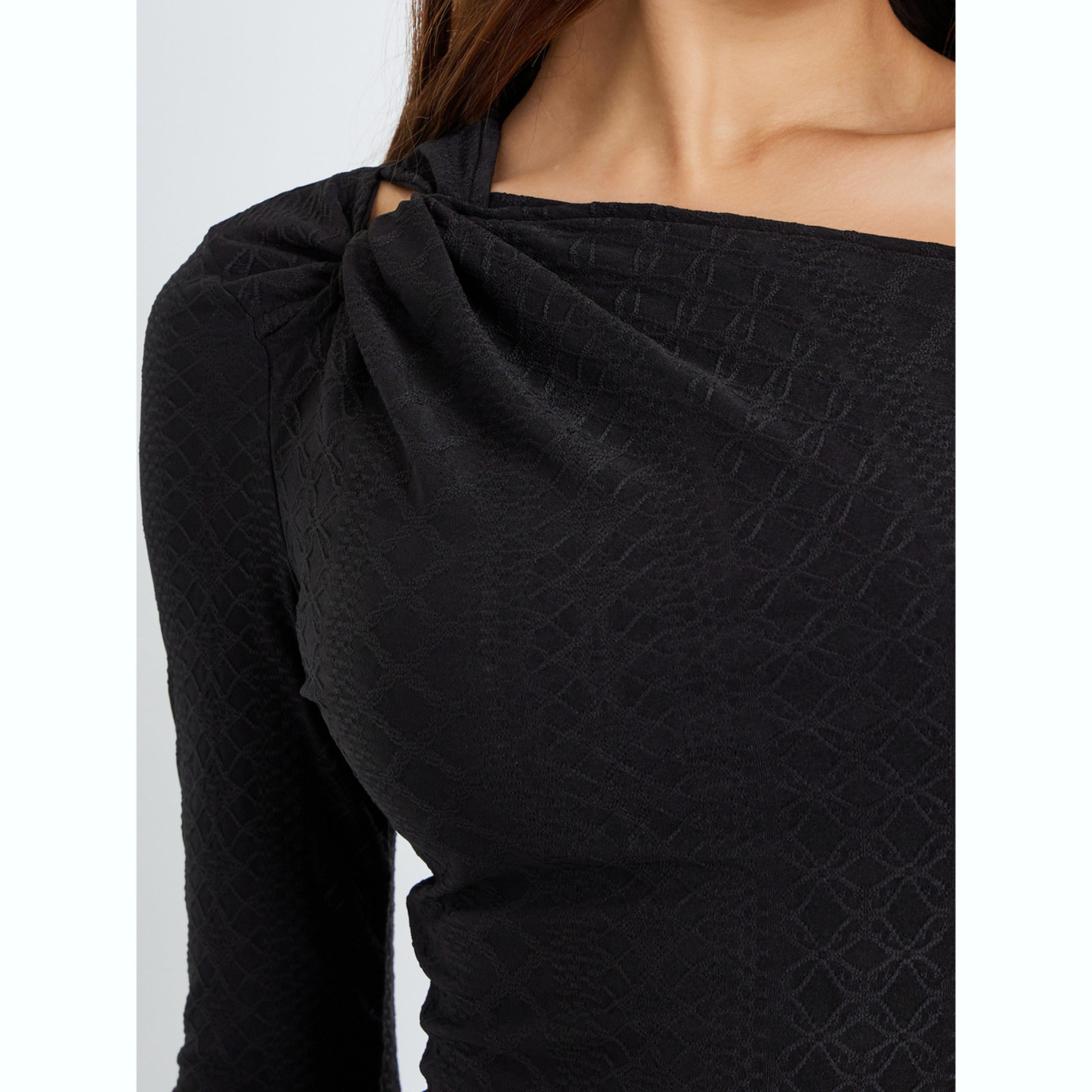 Styli Black Asymmetric Hem Maxi Dress-women-clothing-dresses-image-5