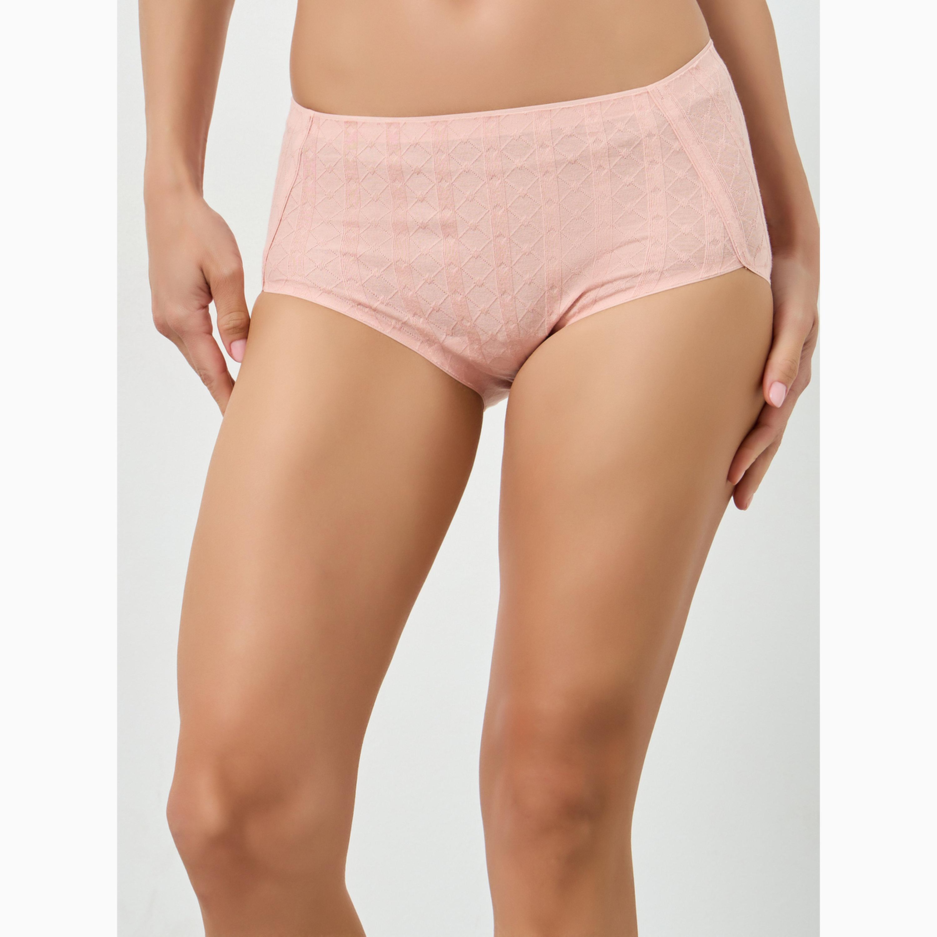 Styli Pack fo 3 - Jacquard Full Briefs With Cut and Sew Detail-women-clothing-lingerie-panties-image-2