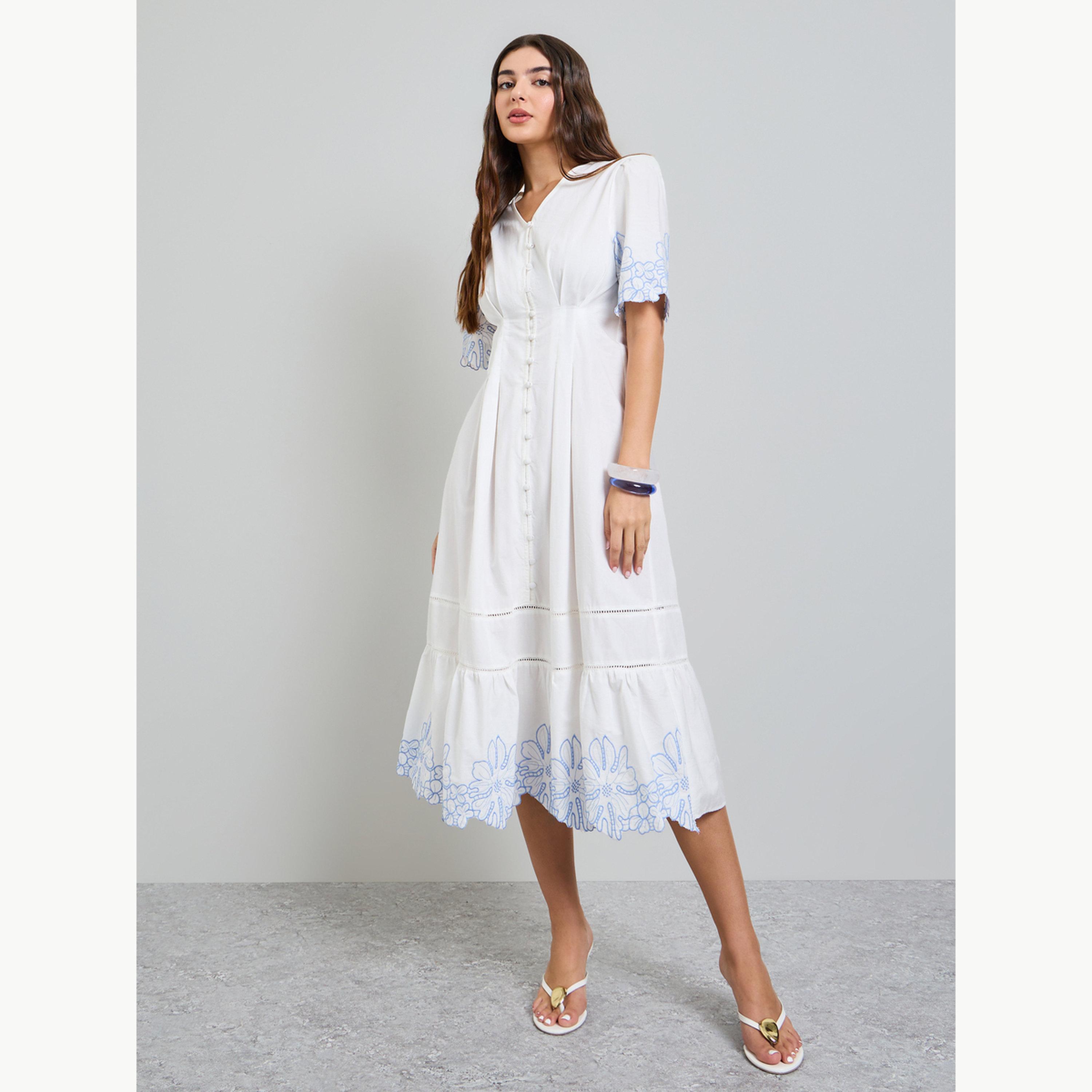 فستان ميدي بحافة واسعة وبتطريز مُتباين-women-clothing-dresses-image-3