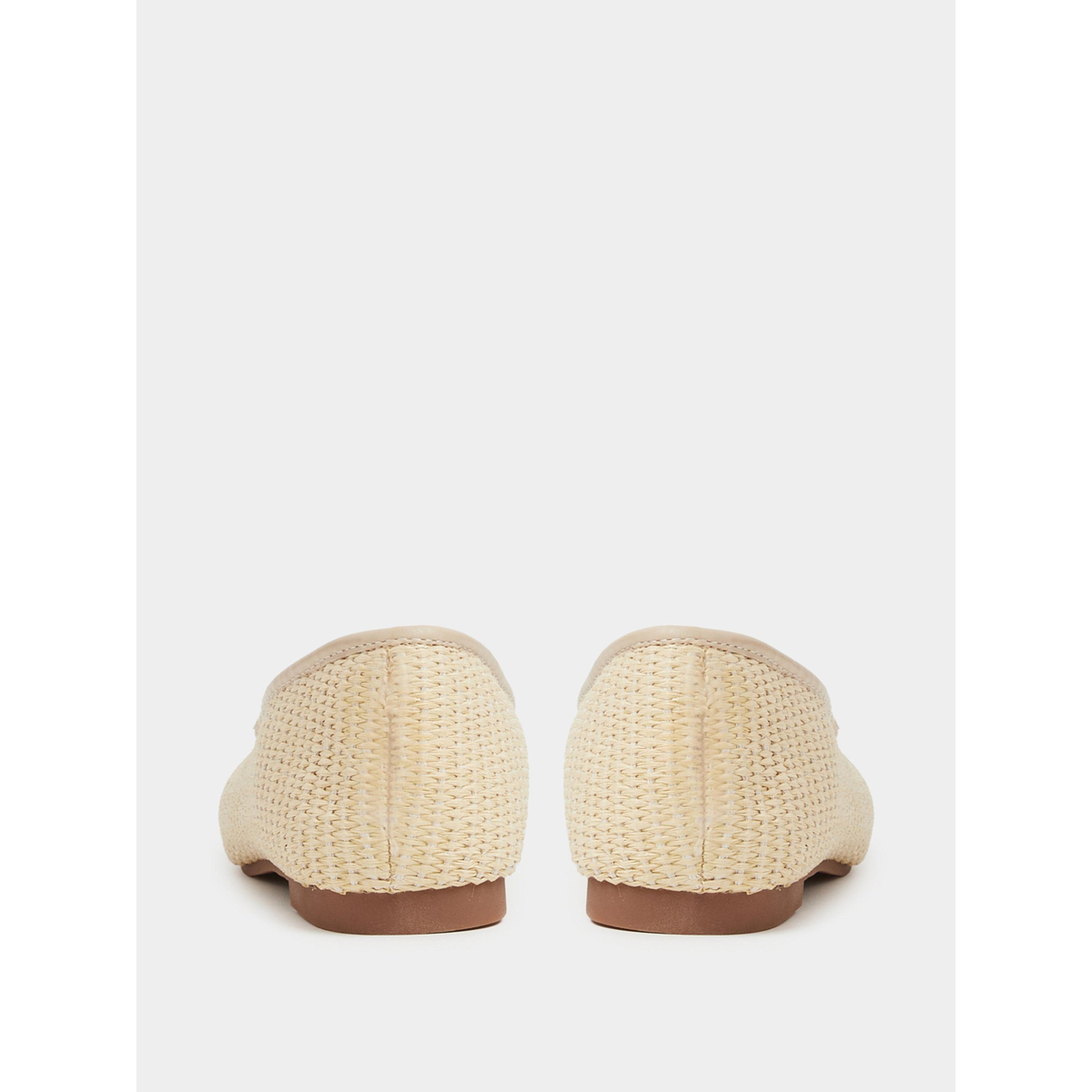 Styli Beige Raffia Woven Flat Loafers-women-shoes-flats-loafers-image-5