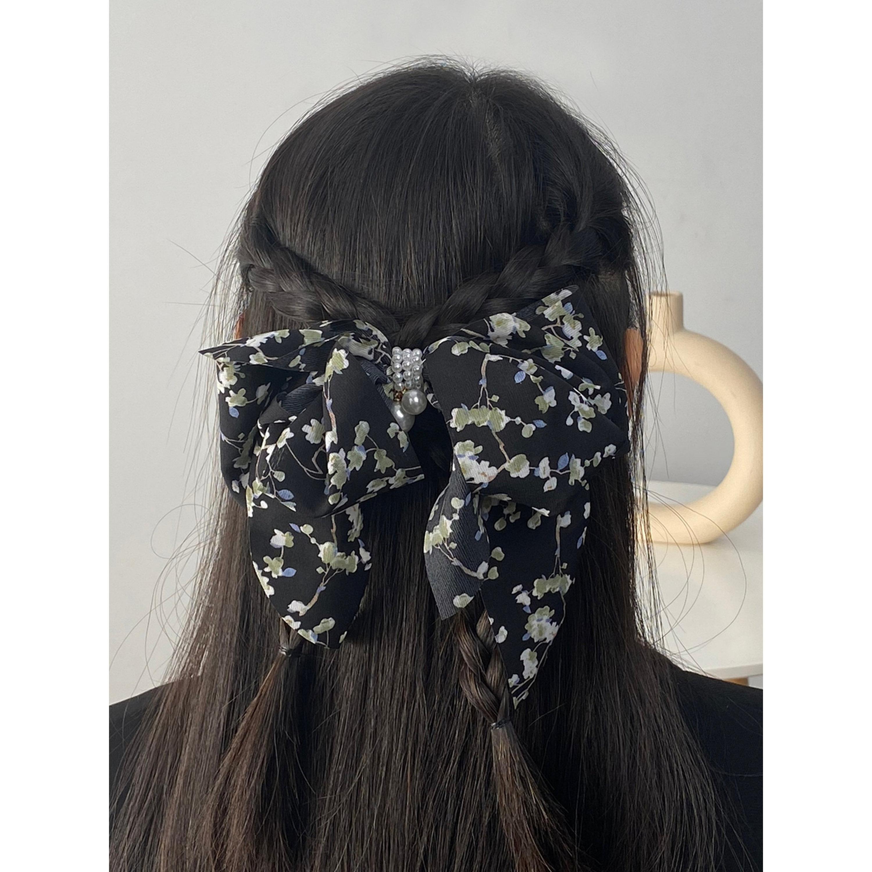 Take Two Floral Print Bow Hair Clip-women-hairaccessories-clips-image-2