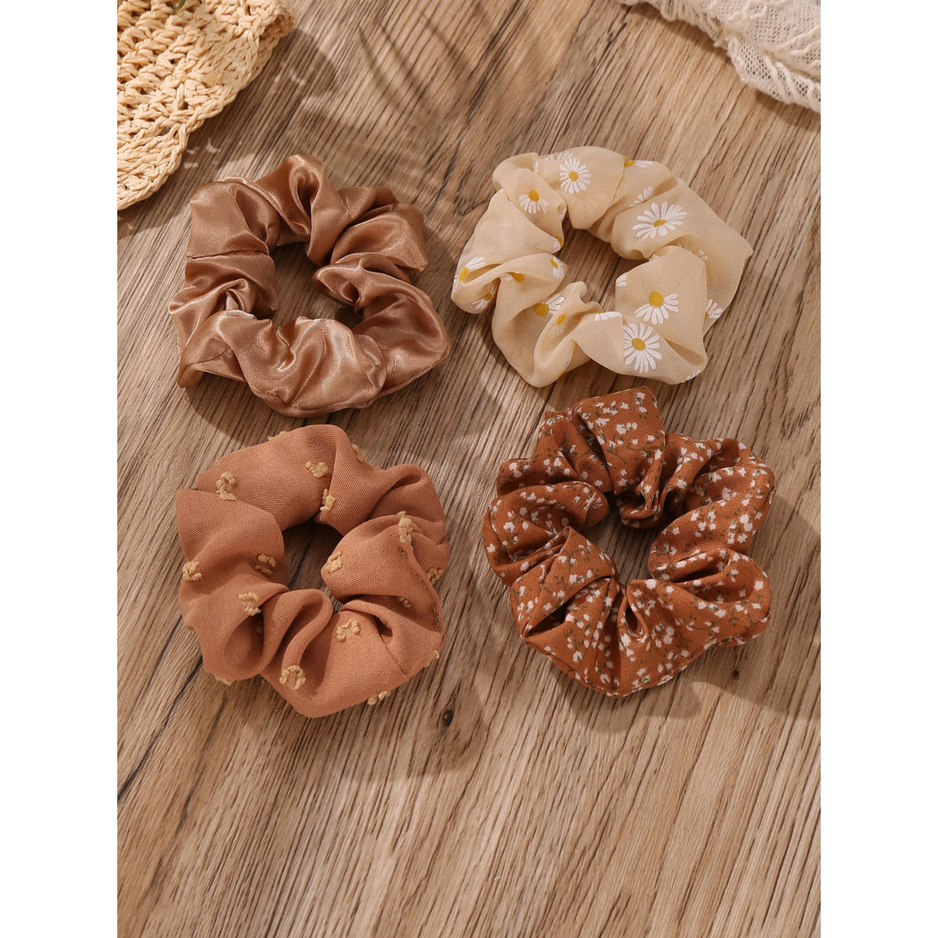 طقم ربطات شعر مطبوعة بالزهور - 4 قطع-women-hairaccessories-scrunchies-image-2