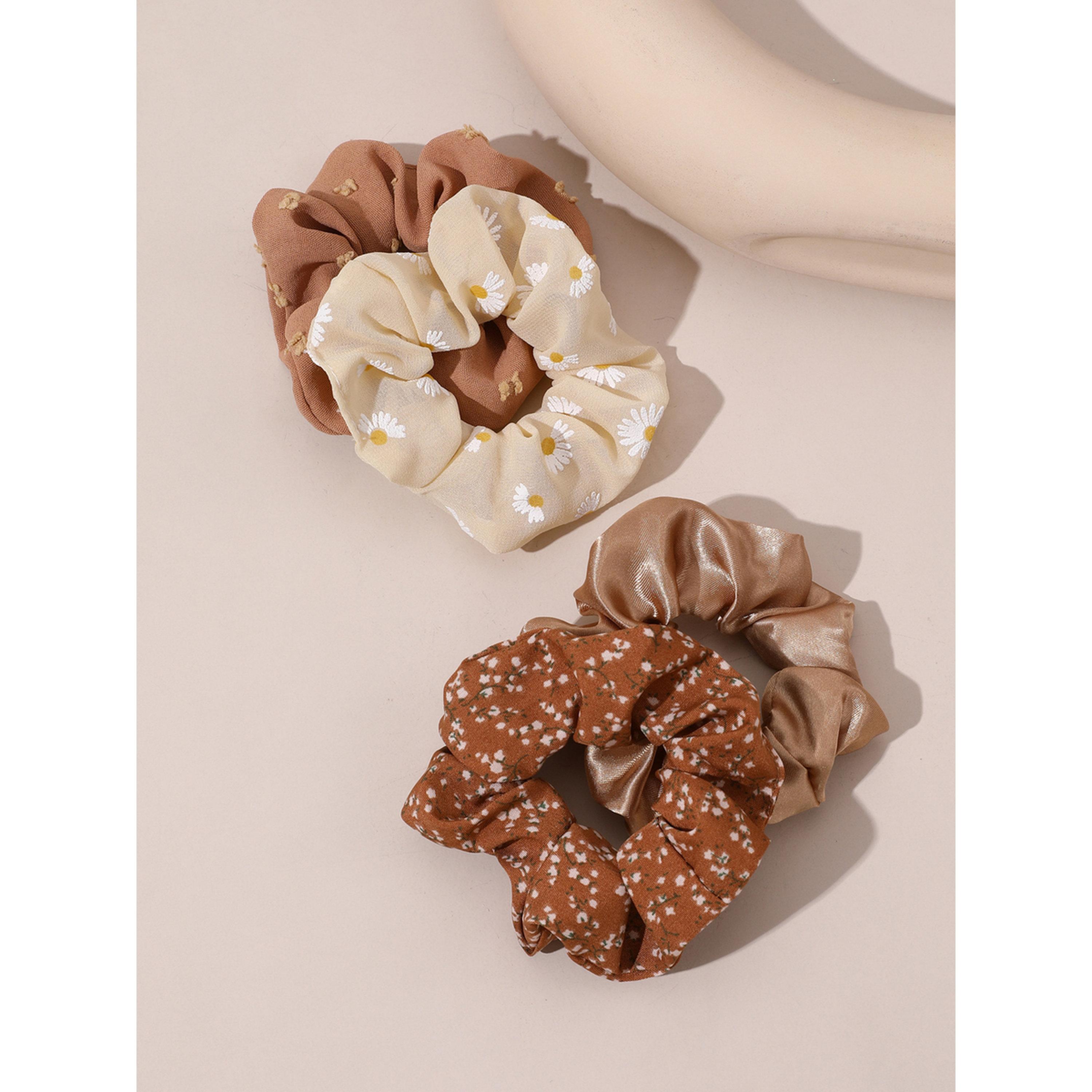 طقم ربطات شعر مطبوعة بالزهور - 4 قطع-women-hairaccessories-scrunchies-image-4
