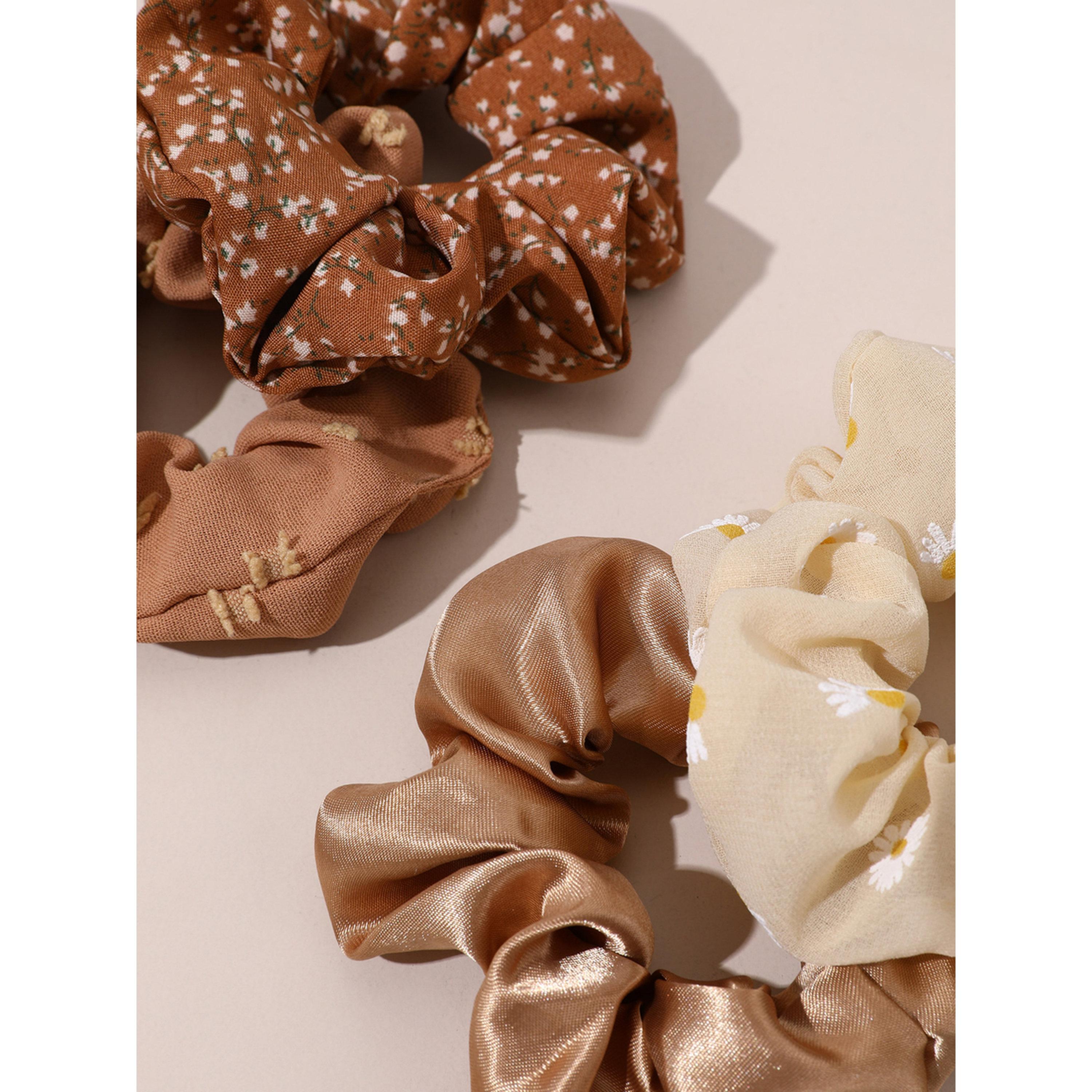 Take Two Pack of 4 - Floral Printed Hair Scrunchies-women-hairaccessories-scrunchies-image-6