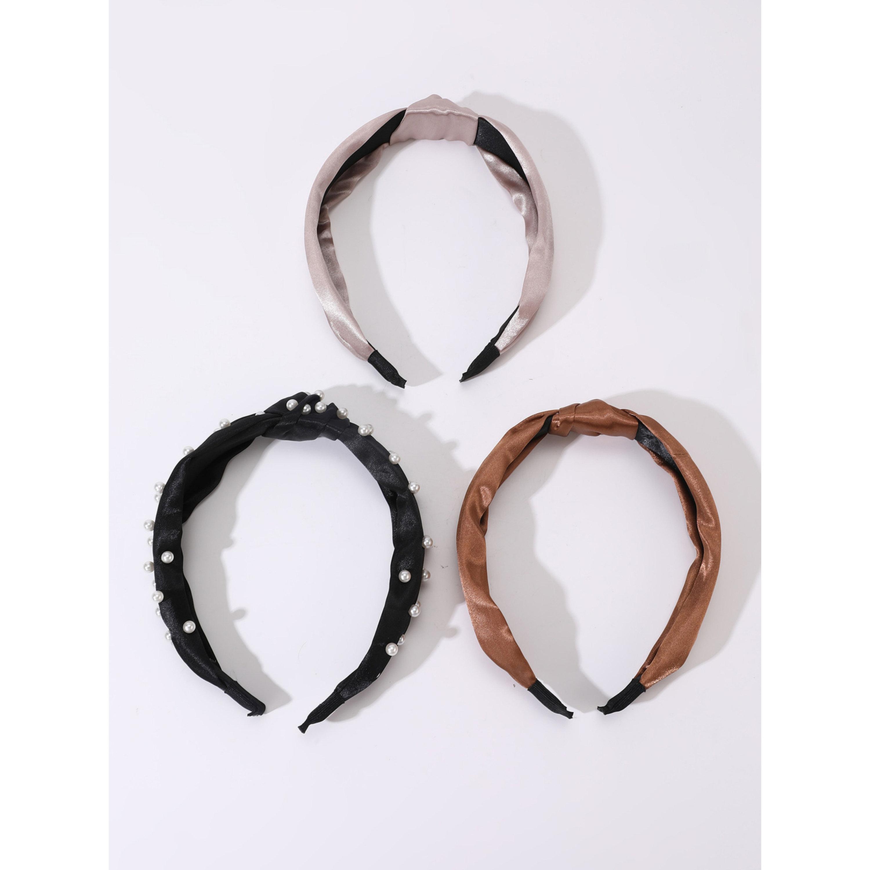 طقم ربطات رأس معقودة ومزينة - 3 قطع-women-hairaccessories-bands-image-1