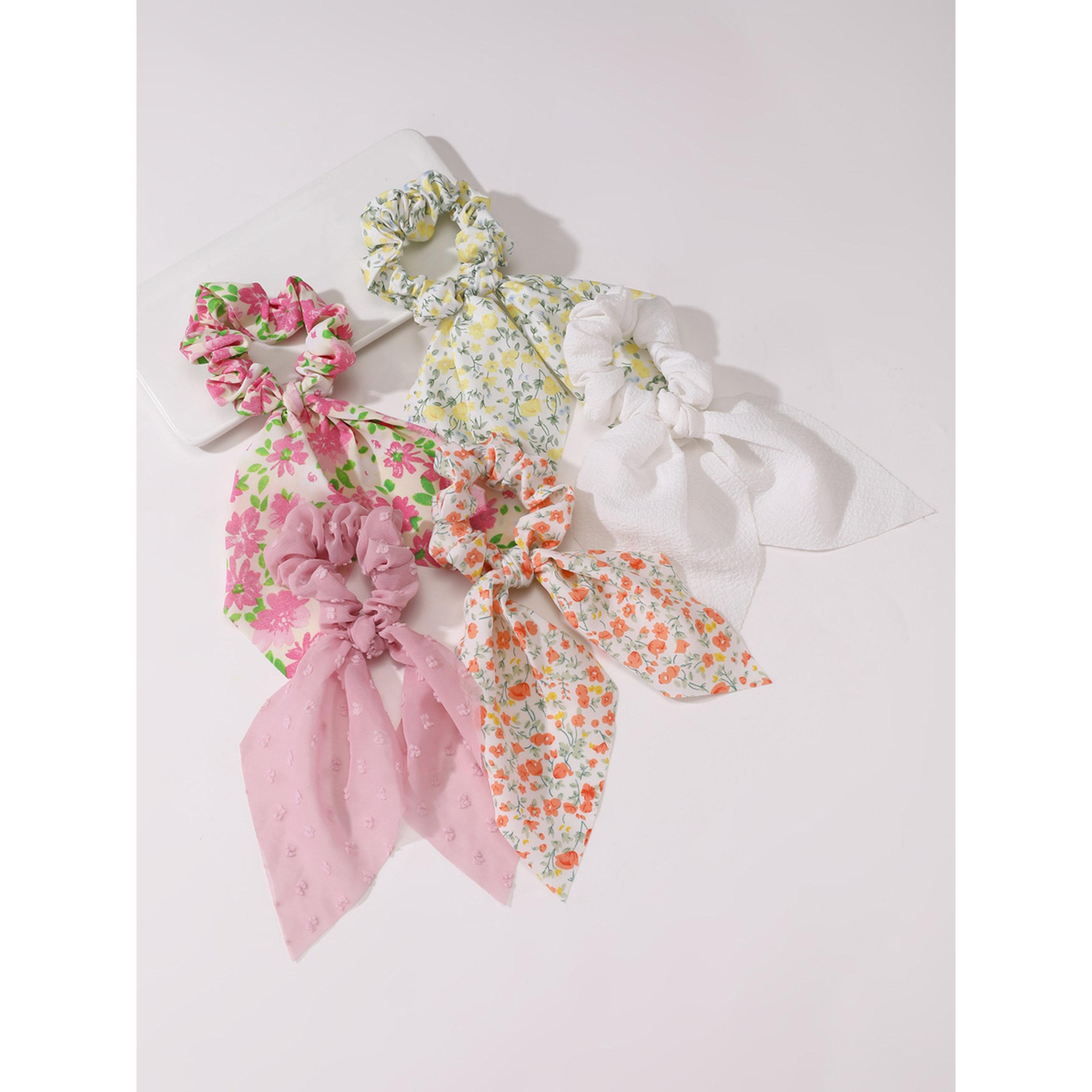 طقم ربطات شعر مطبوعة بالزهور - 5 قطع-women-hairaccessories-scrunchies-image-3