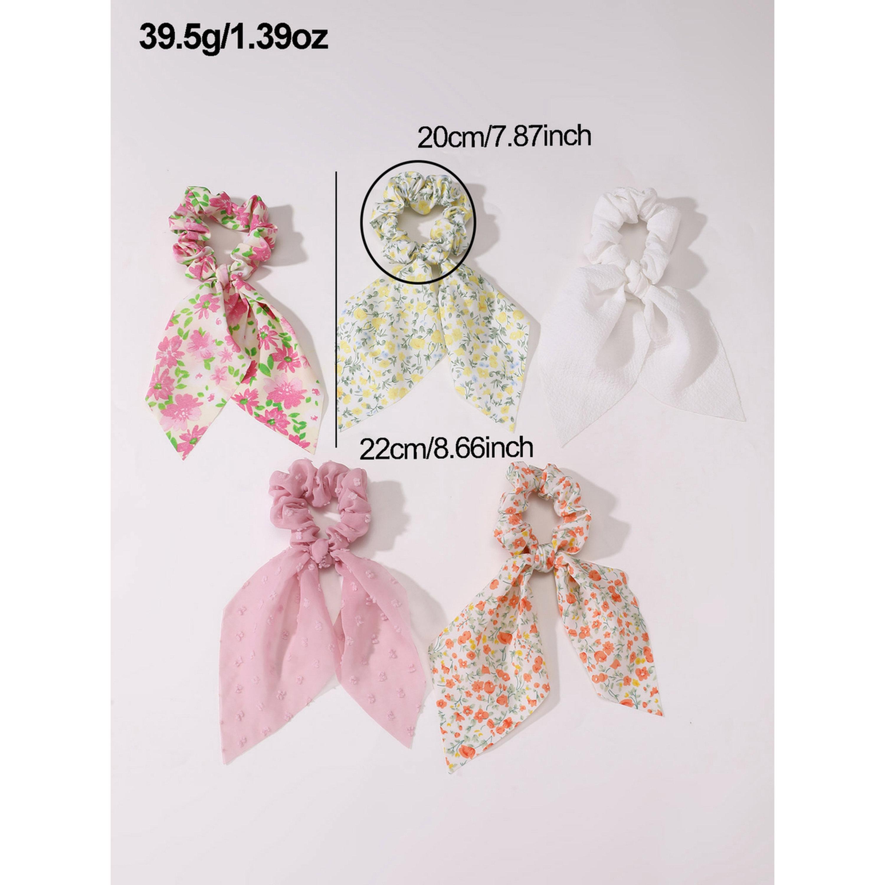 طقم ربطات شعر مطبوعة بالزهور - 5 قطع-women-hairaccessories-scrunchies-image-6