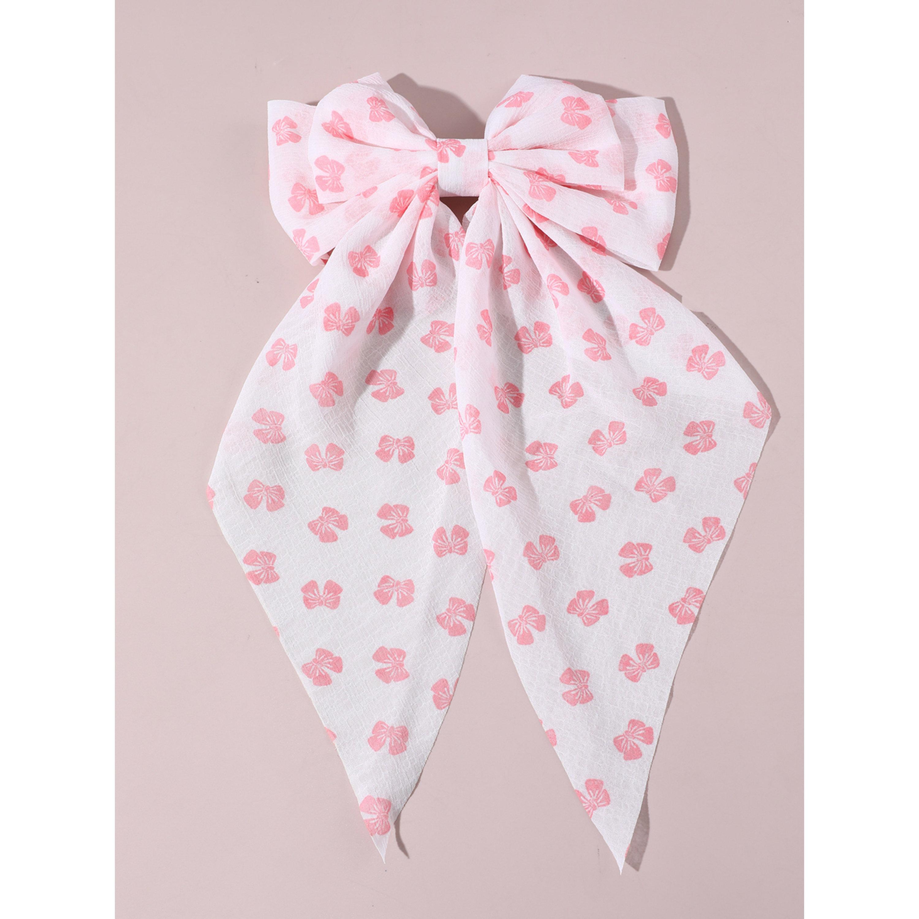 مشبك شعر بفيونكة وردي مطبوع-women-hairaccessories-clips-image-1