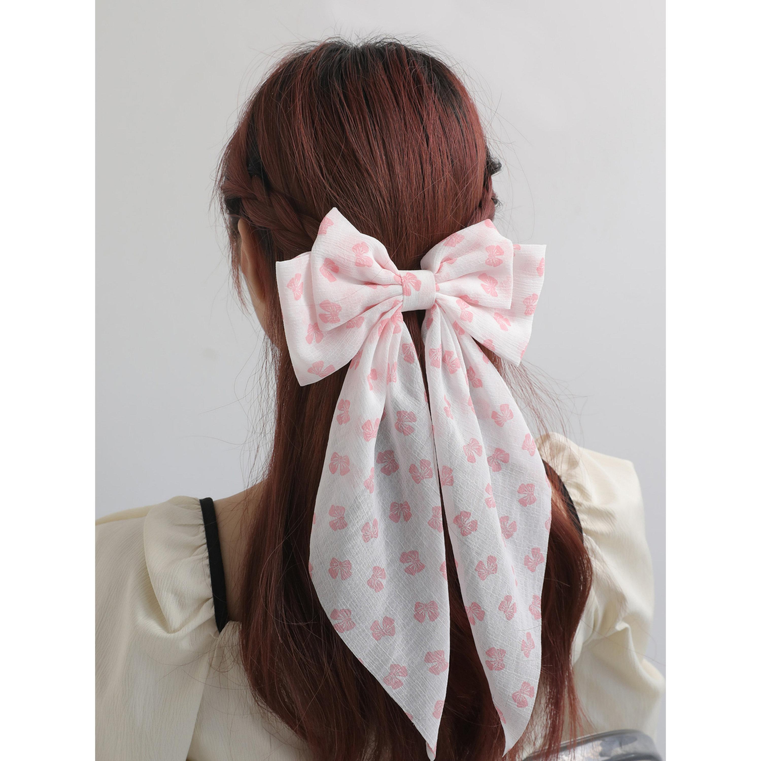 Take Two Pink Printed Bow Hair Clip-women-hairaccessories-clips-image-2