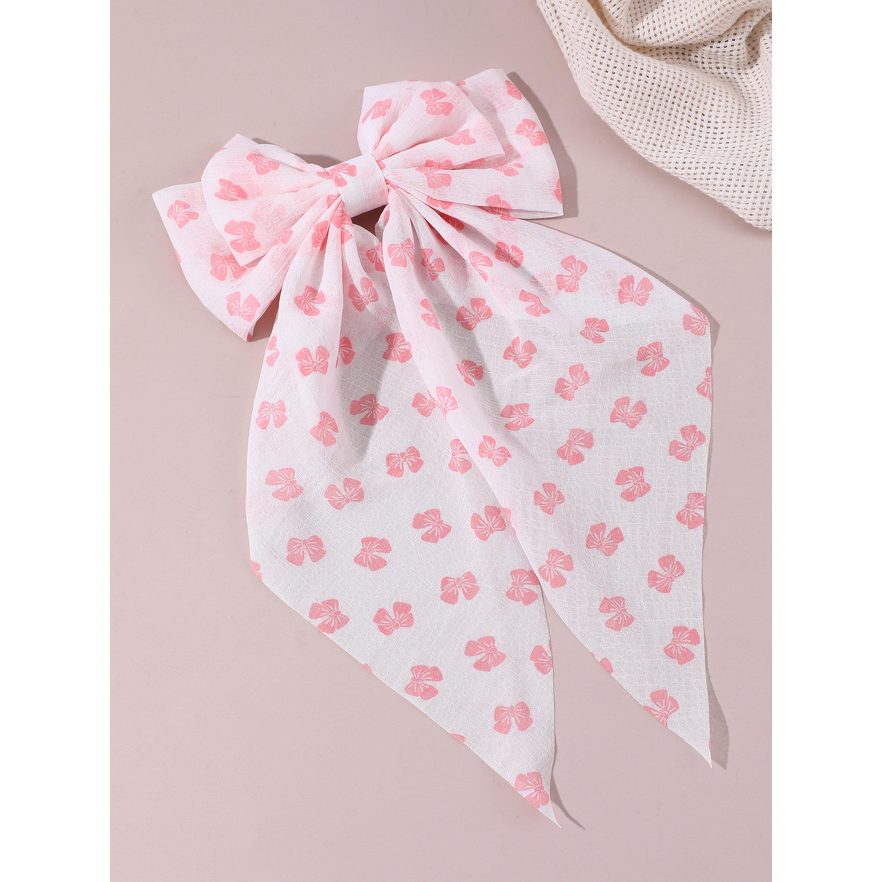 مشبك شعر بفيونكة وردي مطبوع-women-hairaccessories-clips-image-5