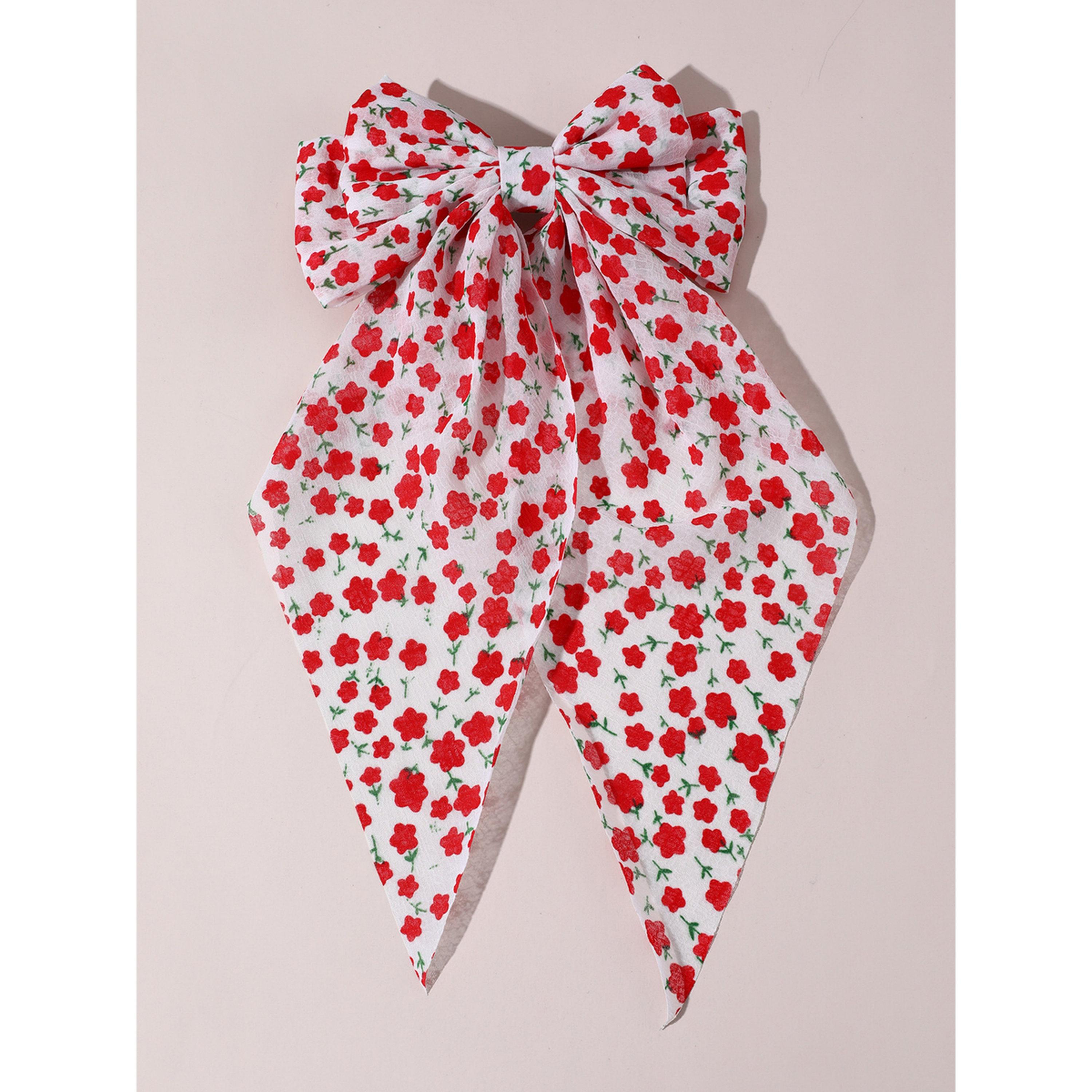 Take Two Floral Print Bow Hair Clip-women-hairaccessories-clips-image-1