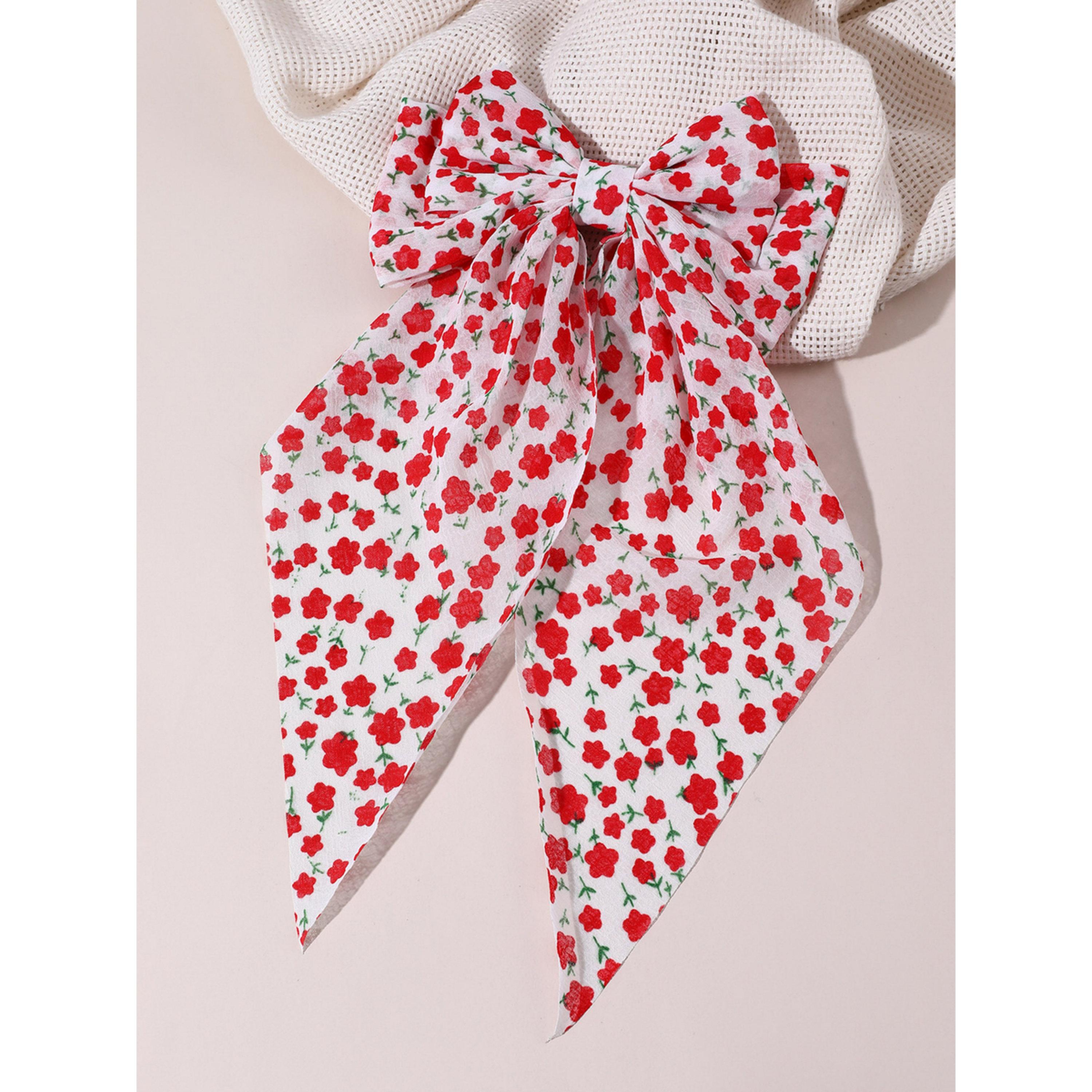 Take Two Floral Print Bow Hair Clip-women-hairaccessories-clips-image-4