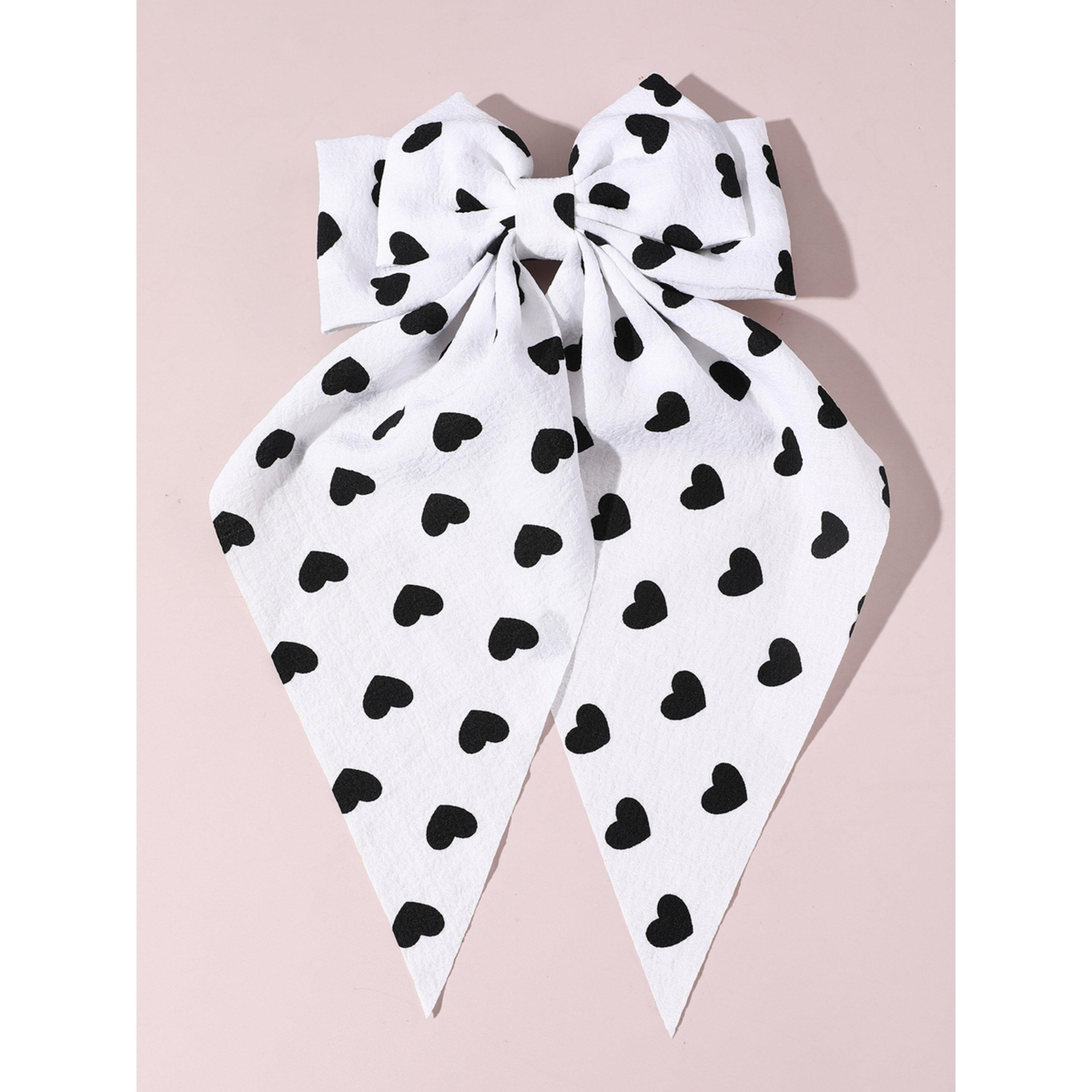 Take Two Heart Print Bow Hair Clip-women-hairaccessories-clips-image-1