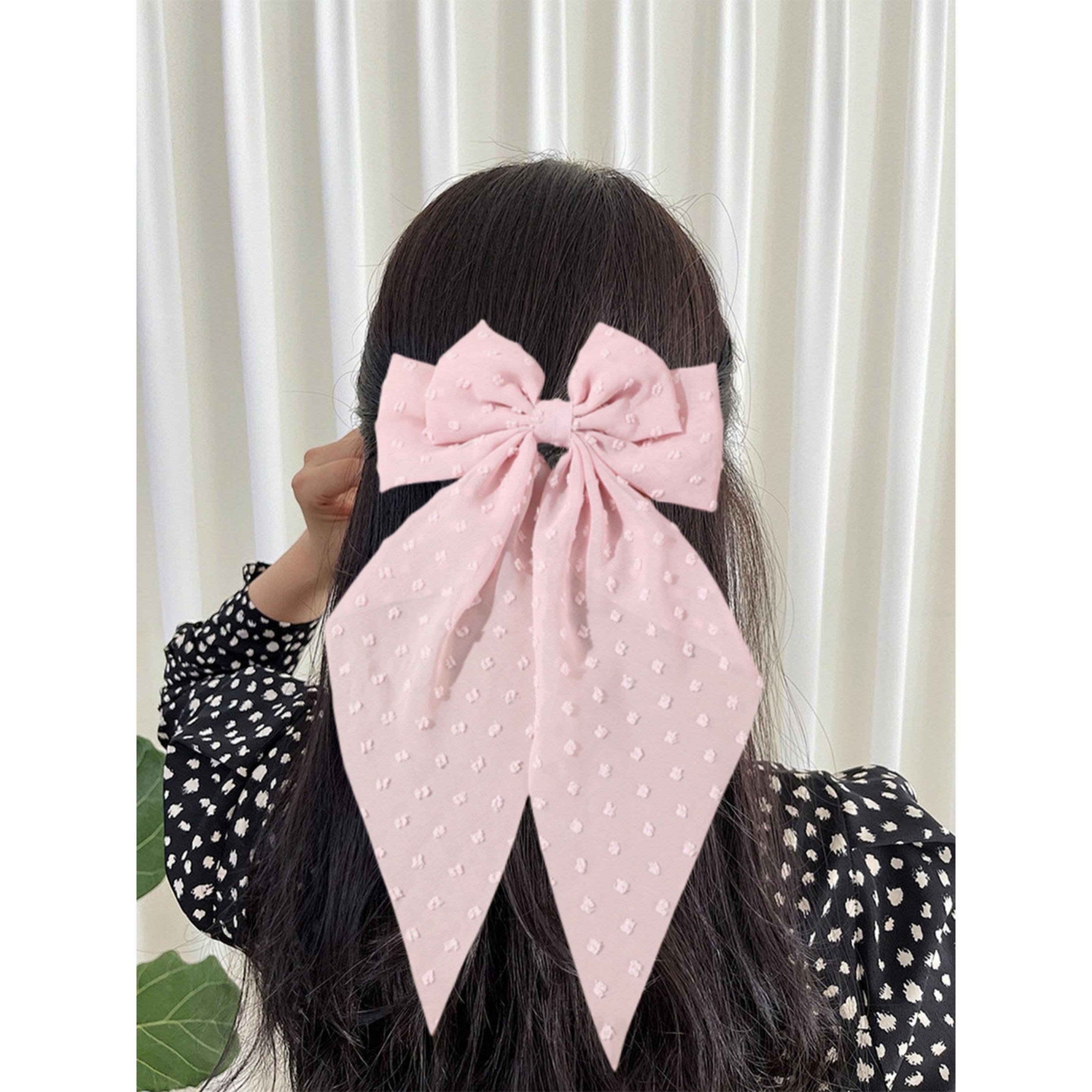 Take Two Pink Textured Bow Hair Clip-women-hairaccessories-clips-image-2