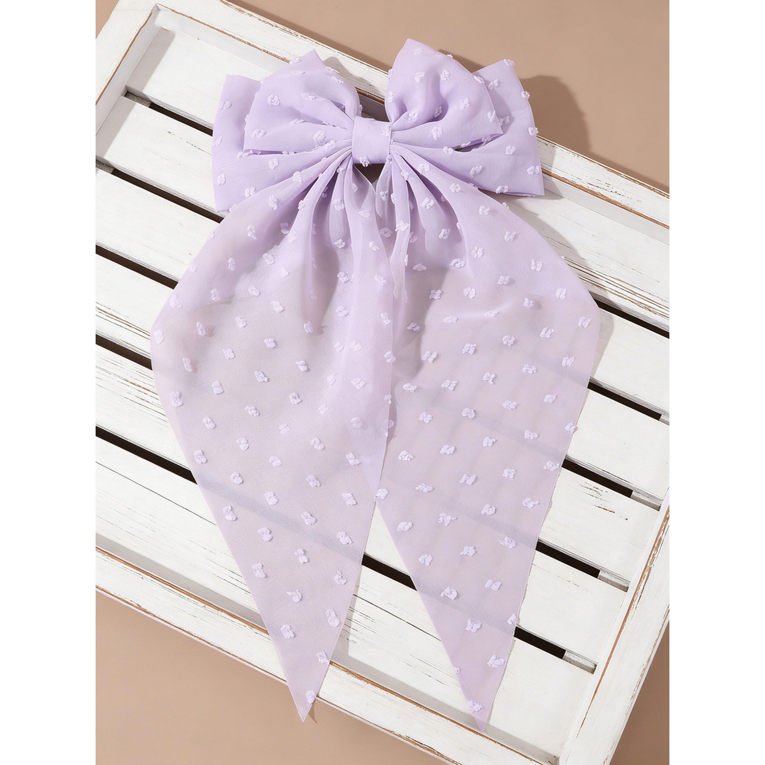 مشبك شعر بفيونكة بنفسجية بارزة الملمس-women-hairaccessories-clips-image-3